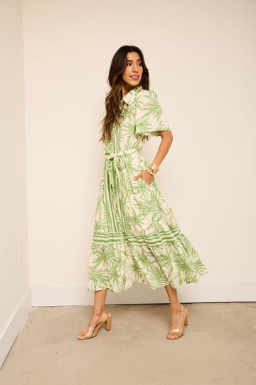 Sayre Printed Button Up Maxi Dress