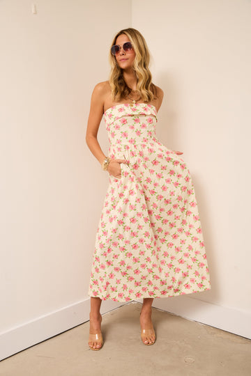Josie Strapless Flower Maxi Dress