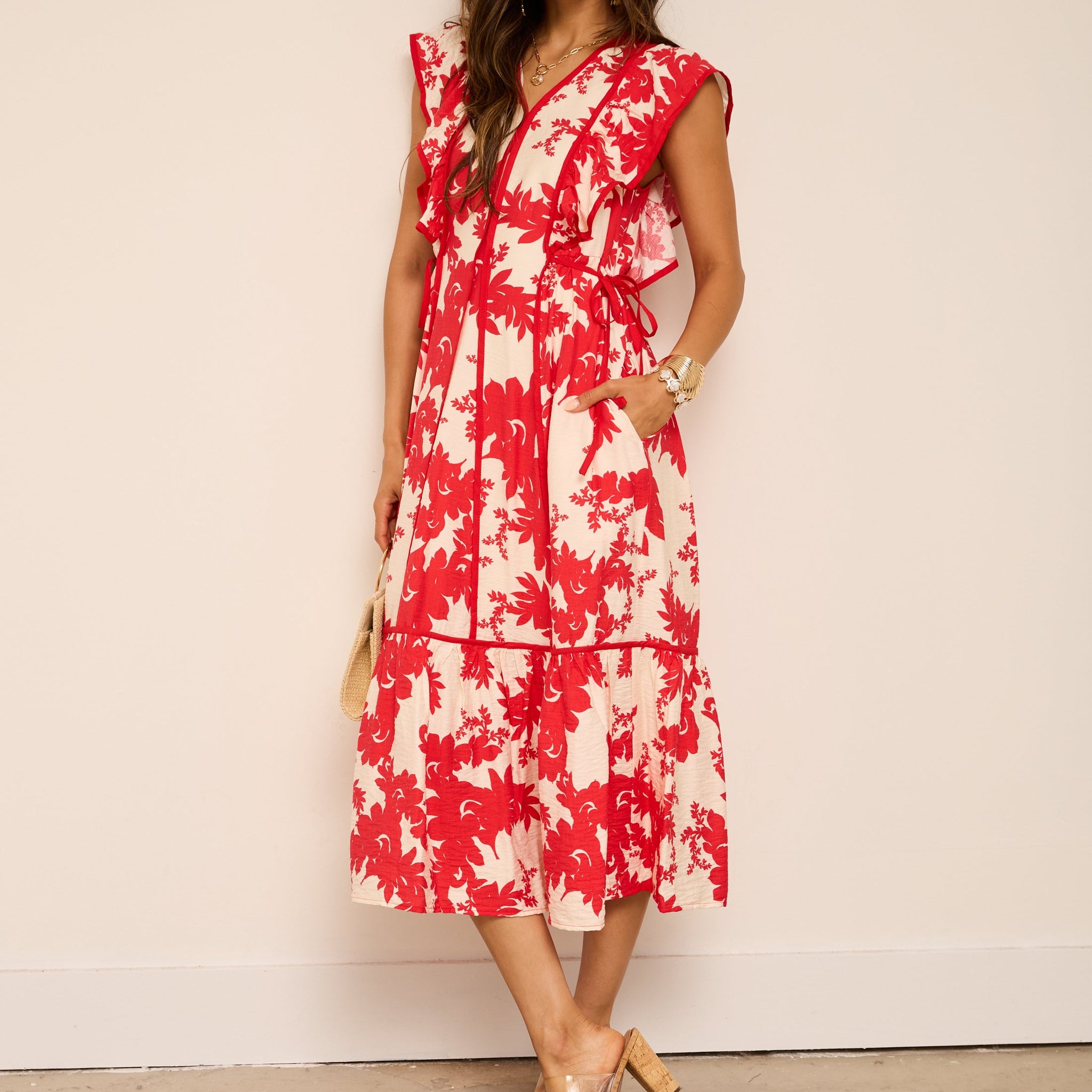 Jenna Floral Printed Midi Dress
