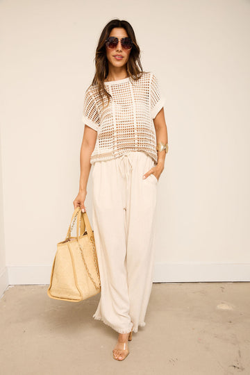 Mia Multi Stripe Crochet Knit Top