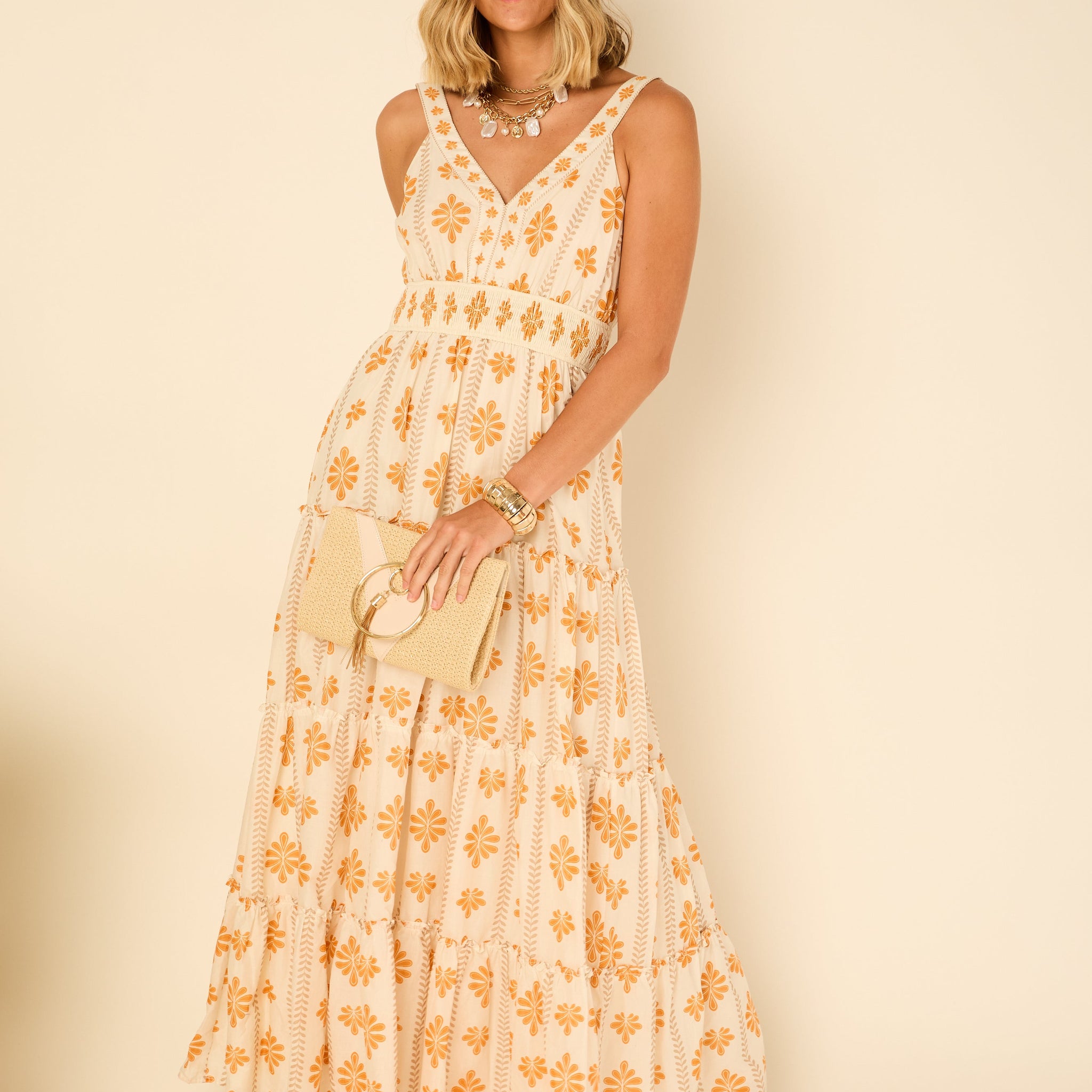 Annie Printed Tiered Maxi Dress