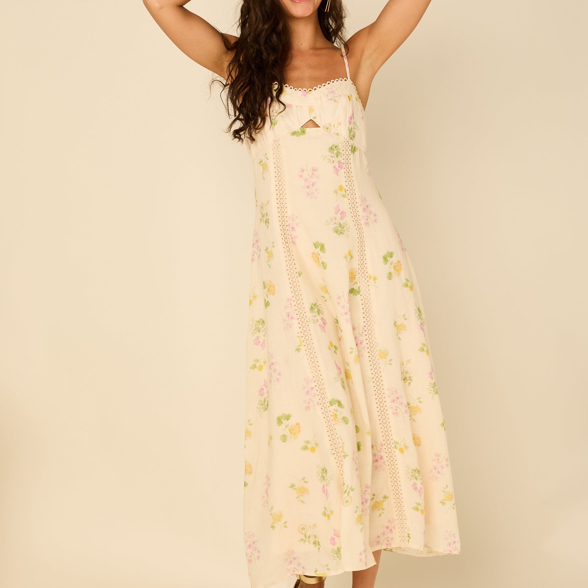 Robin Flower Cut Out Midi Dress