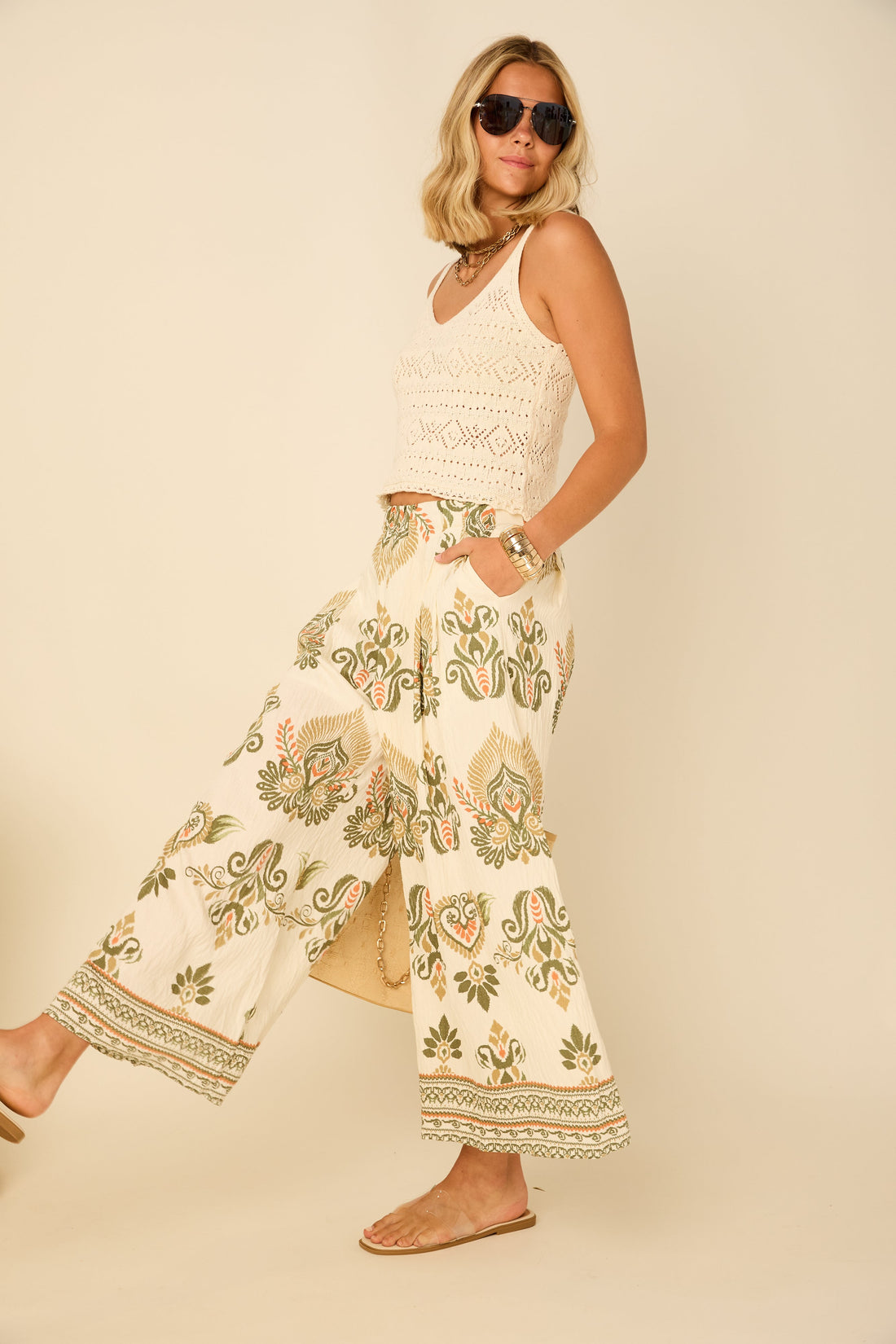 Sienna Patterned Wide Leg Pants