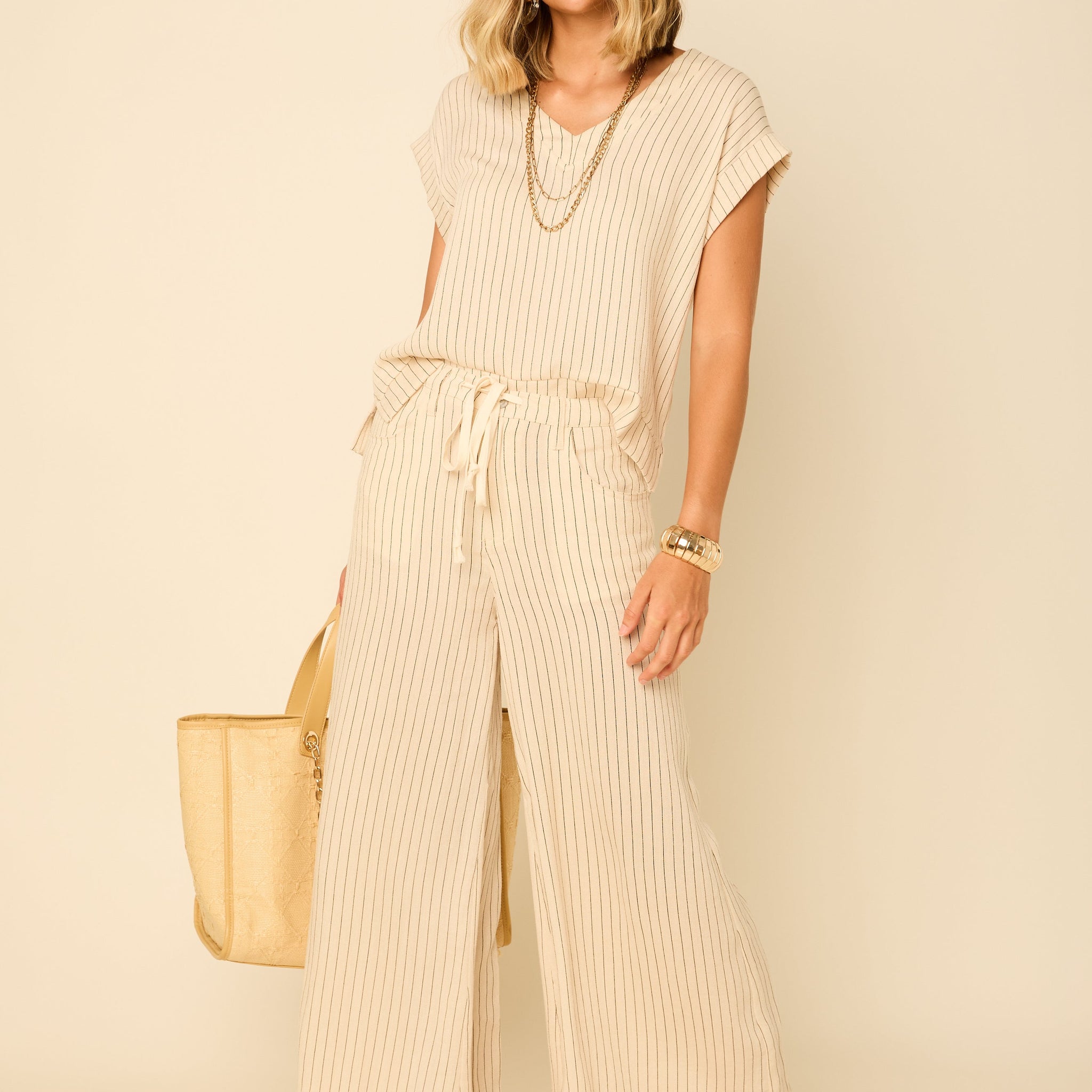 Shay Striped Drop Shoulder Top