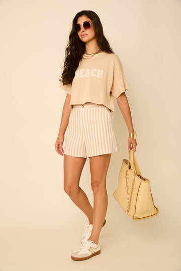 Nikki Striped Linen Shorts