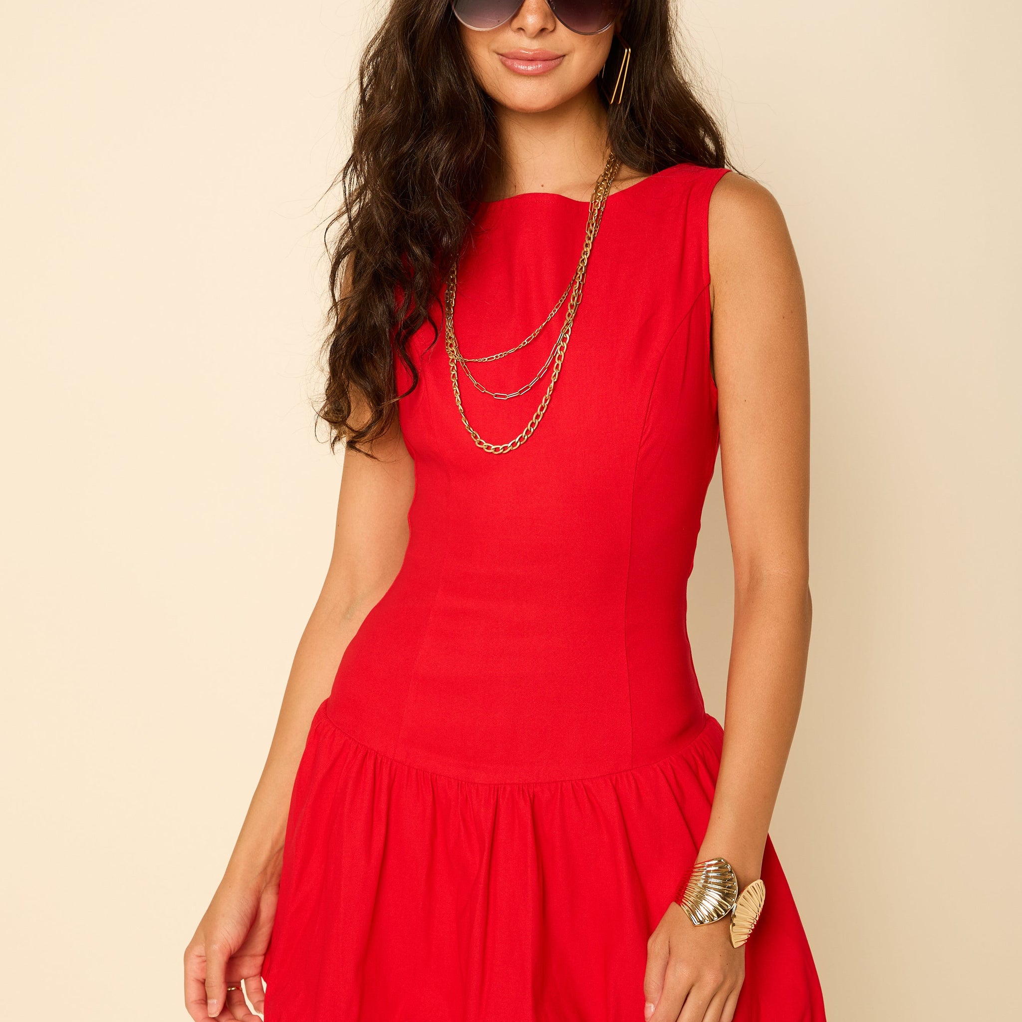 Abbey Bubble Hem Mini Dress