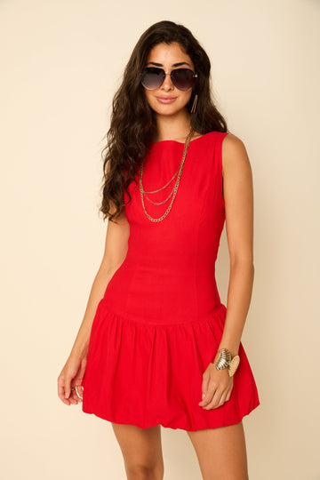 Abbey Bubble Hem Mini Dress