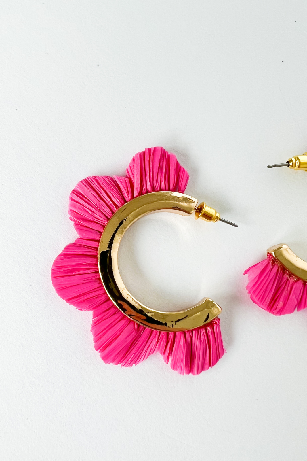 SALE - Elena Raffia Flower Cut Hoops