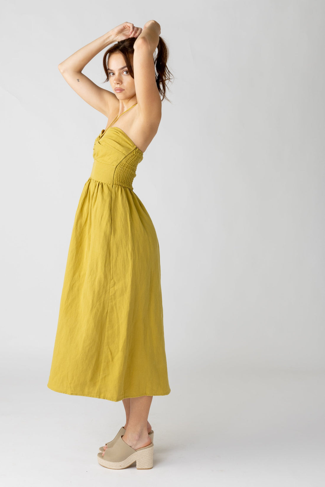 Lucy Halter Twist Front Midi Dress
