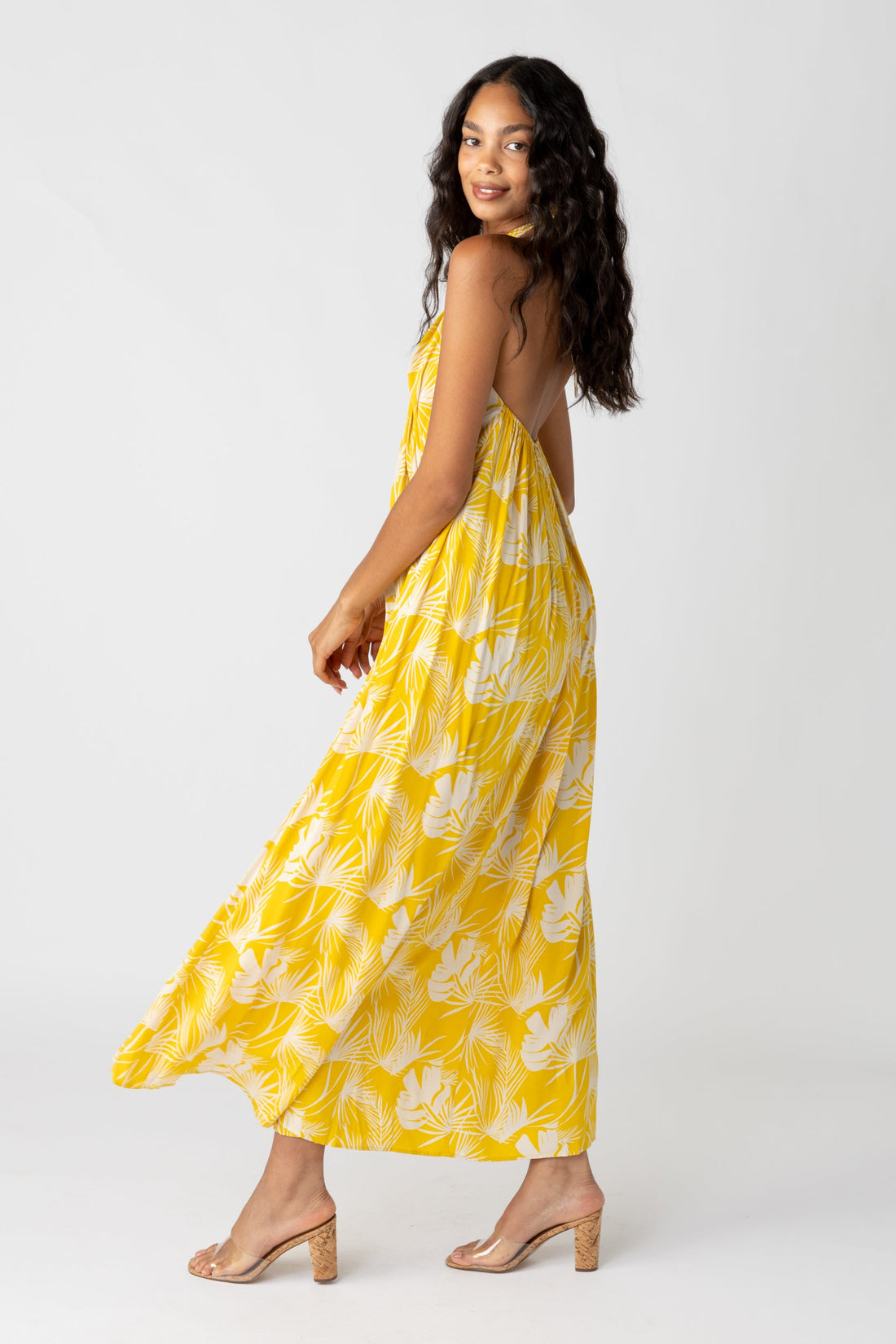 Ashley Twist Neck Halter Maxi Dress