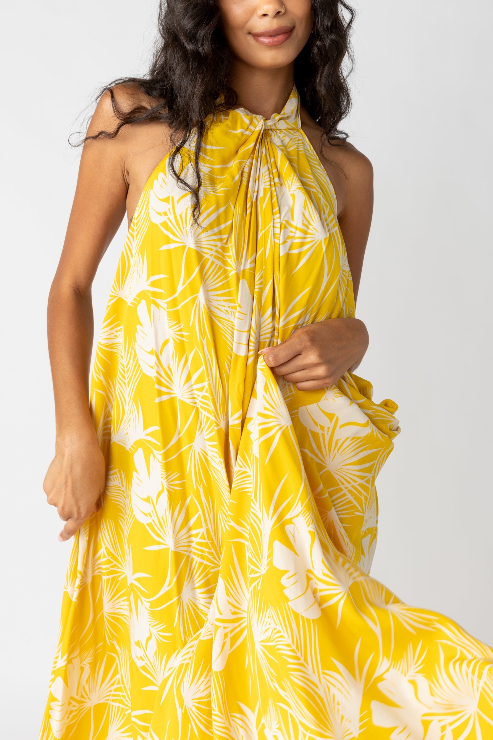 Ashley Twist Neck Halter Maxi Dress