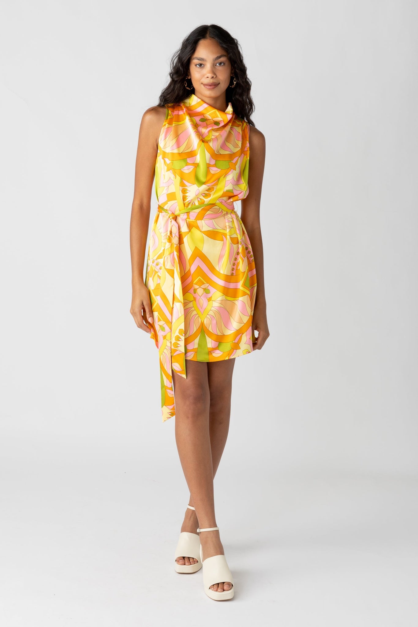 SALE - Yvette Printed Tie Waist Dress