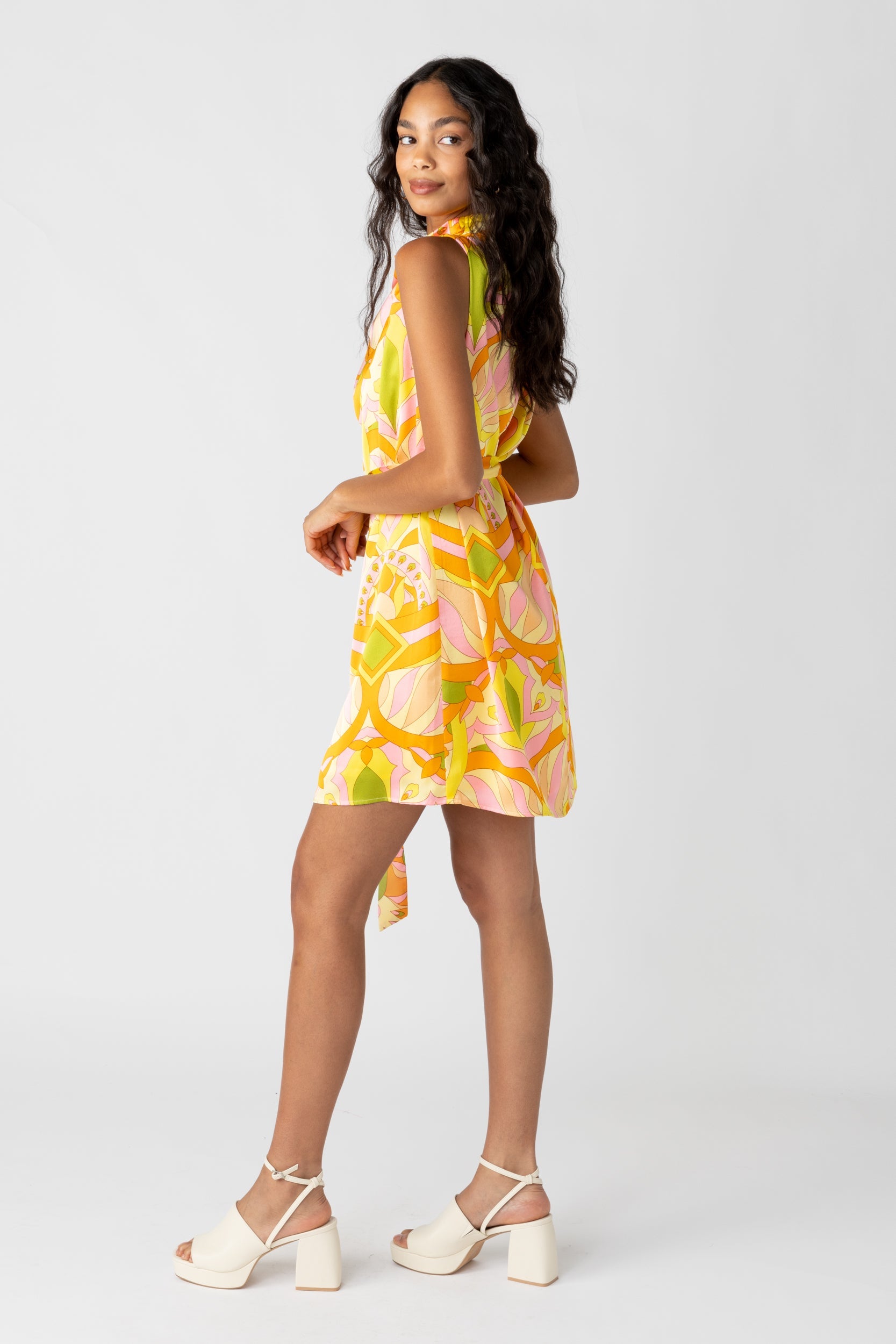 SALE - Yvette Printed Tie Waist Dress