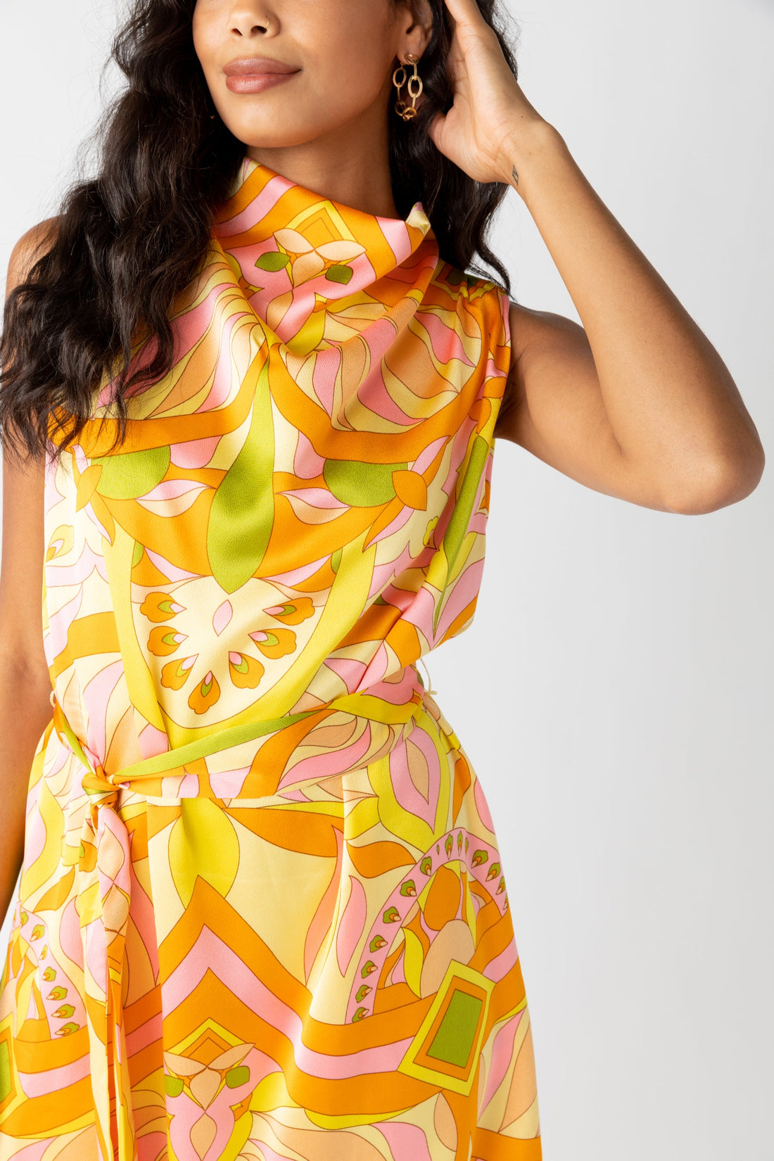 SALE - Yvette Printed Tie Waist Dress