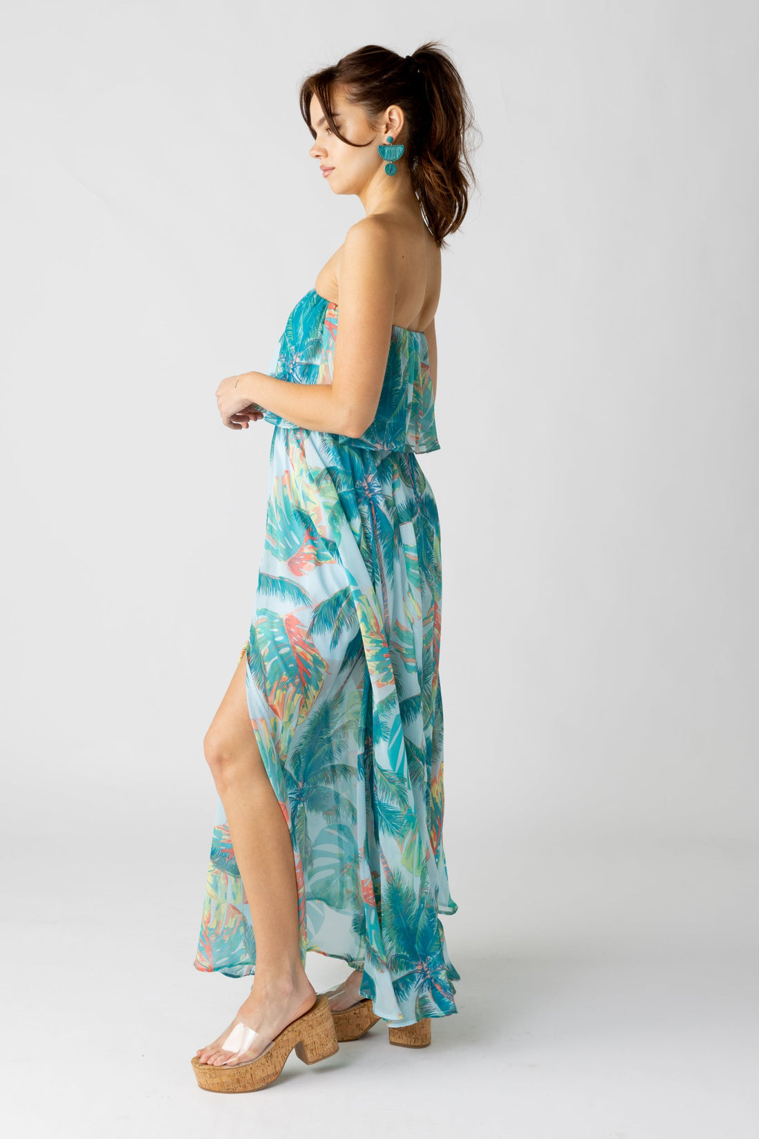 SALE - Taylor Strapless Ruffle Bodice Maxi Dress
