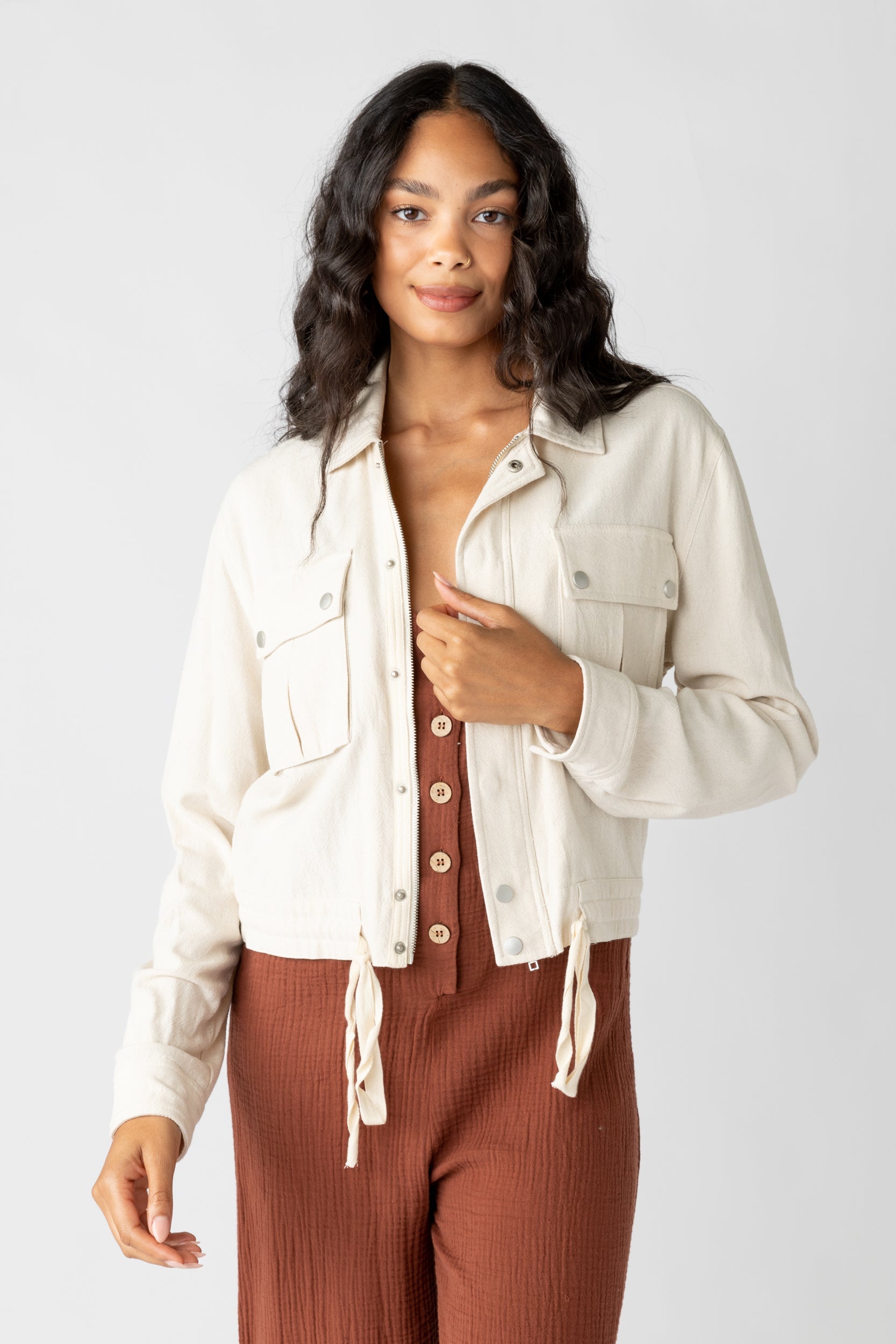 Makenna Cinched Hem Surplus Jacket