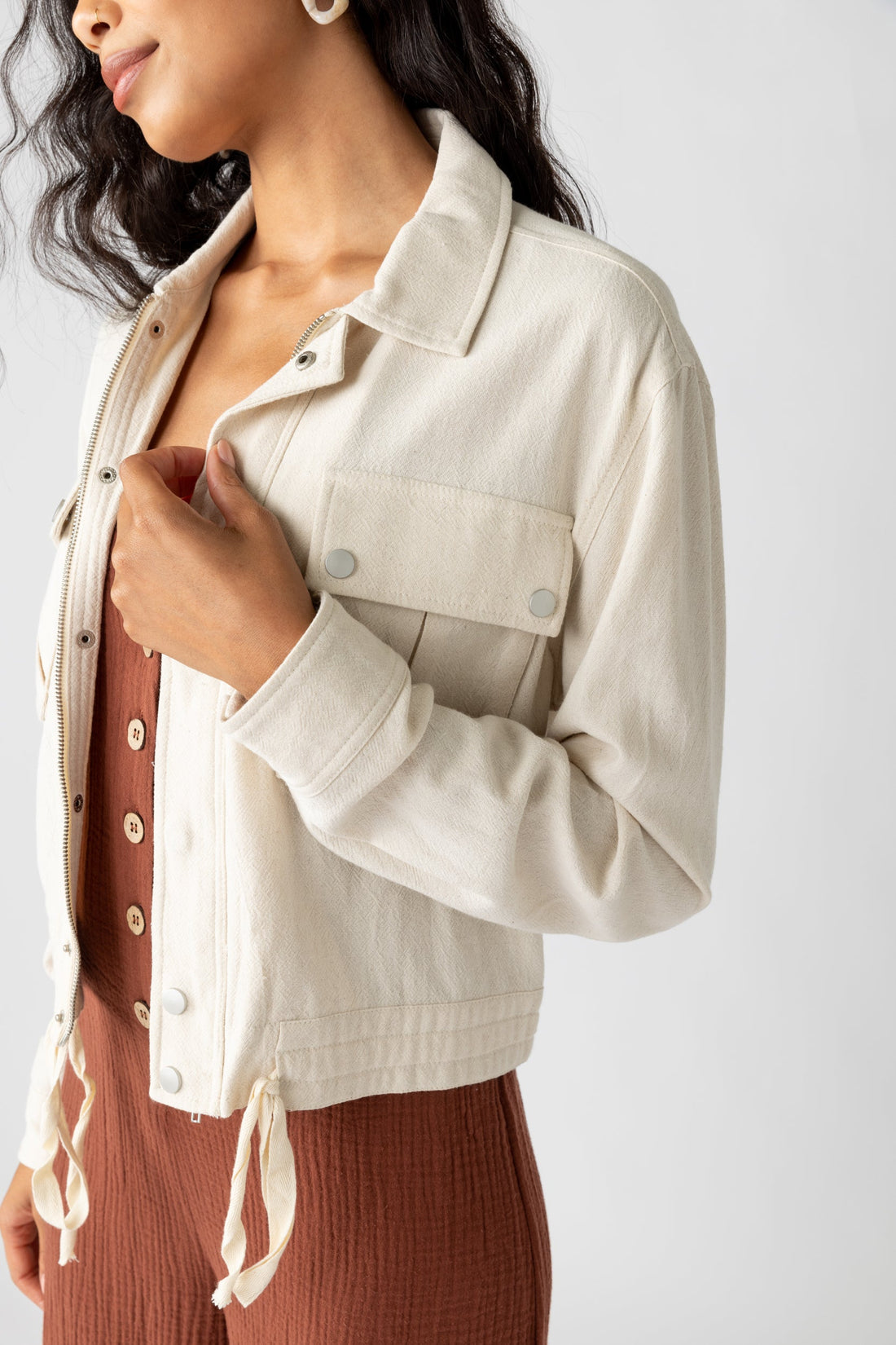Makenna Cinched Hem Surplus Jacket