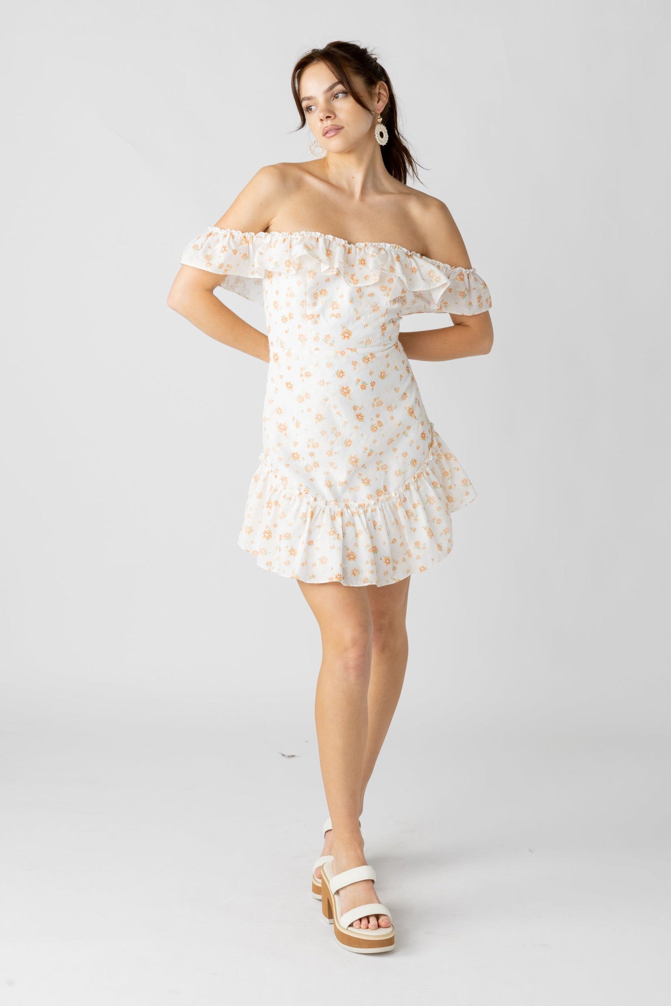 SALE - Annalise Floral Ruffle Trim Dress