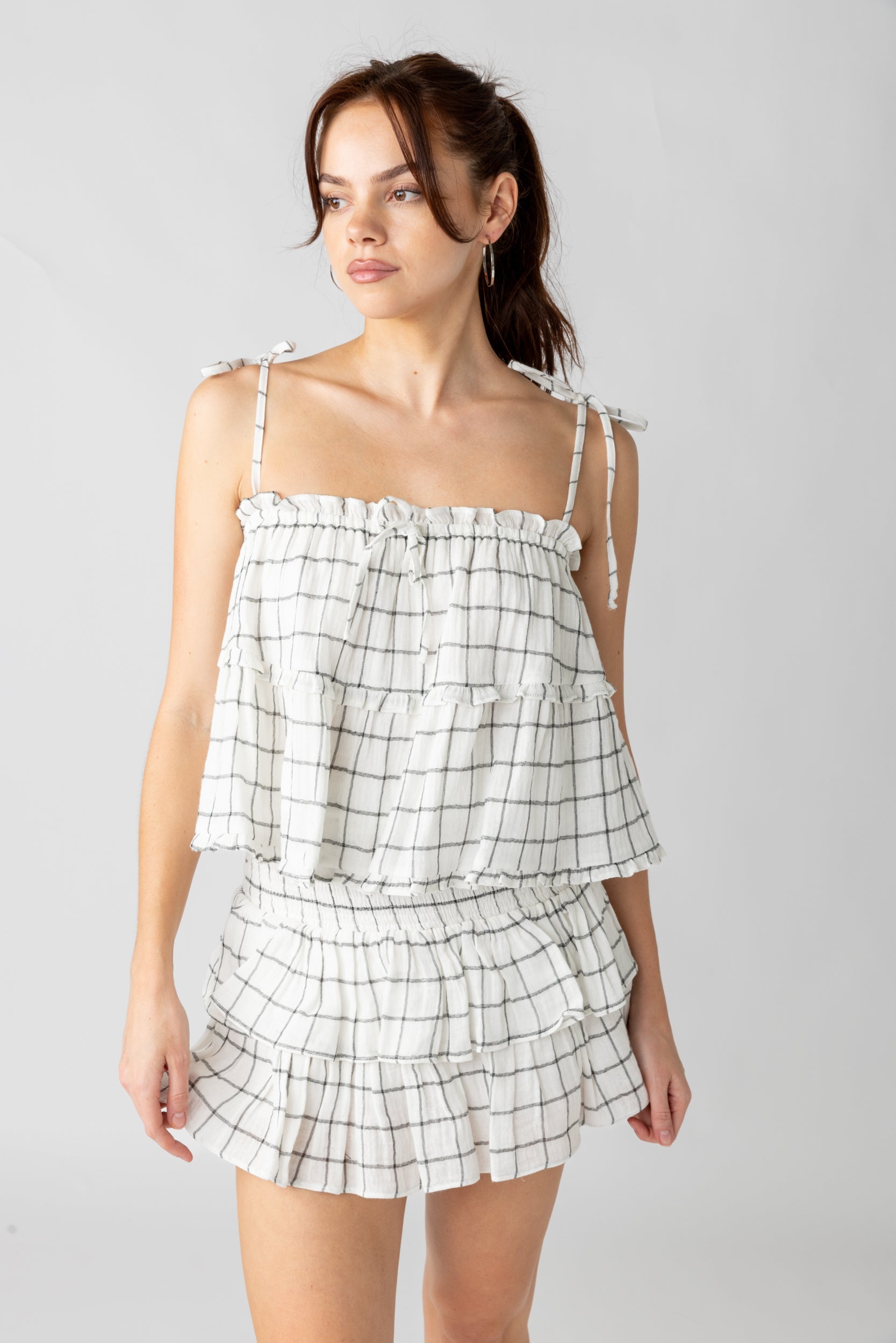 SALE - Myla Checked Tiered Tank