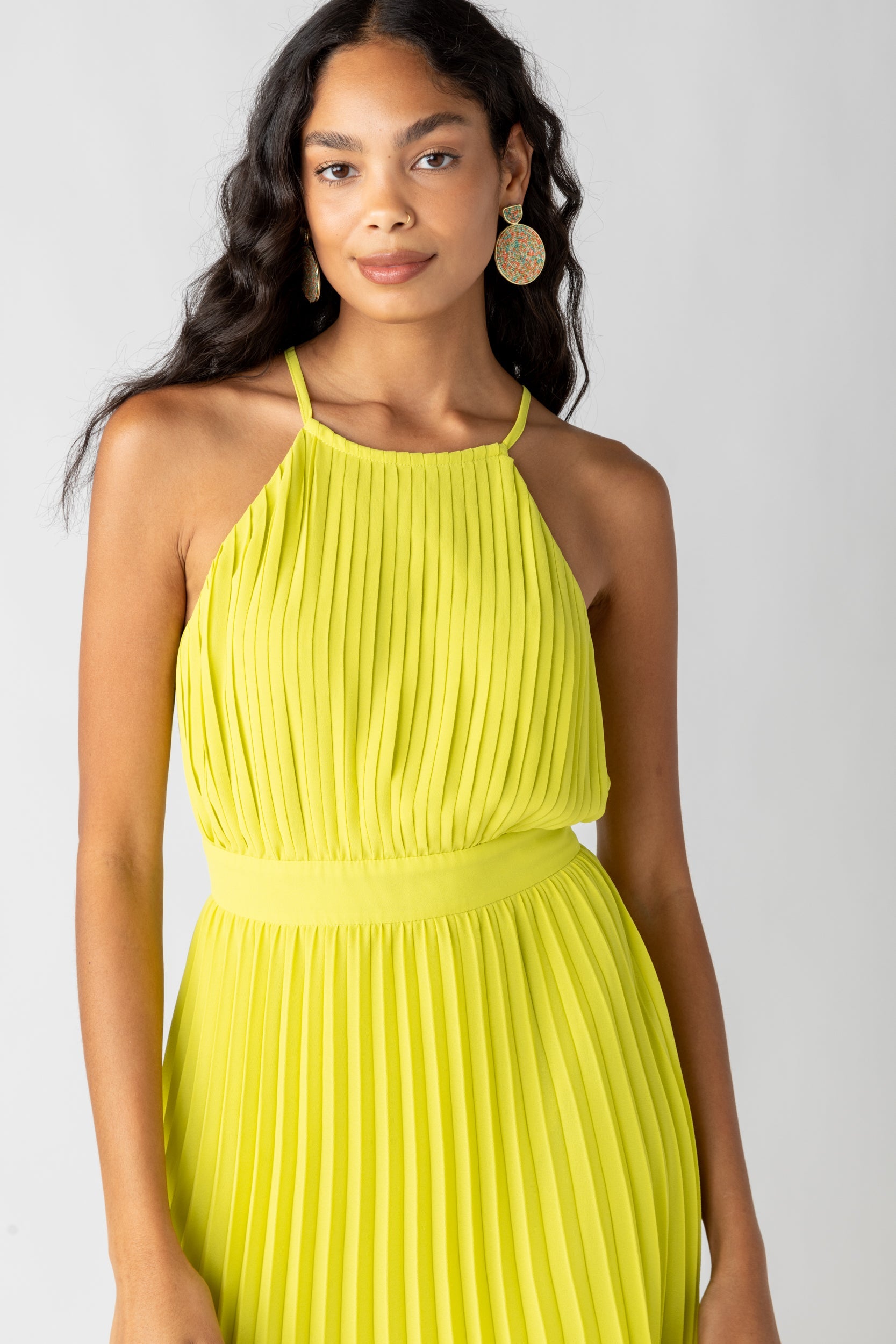 SALE - Cara Pleated Halter Maxi Dress