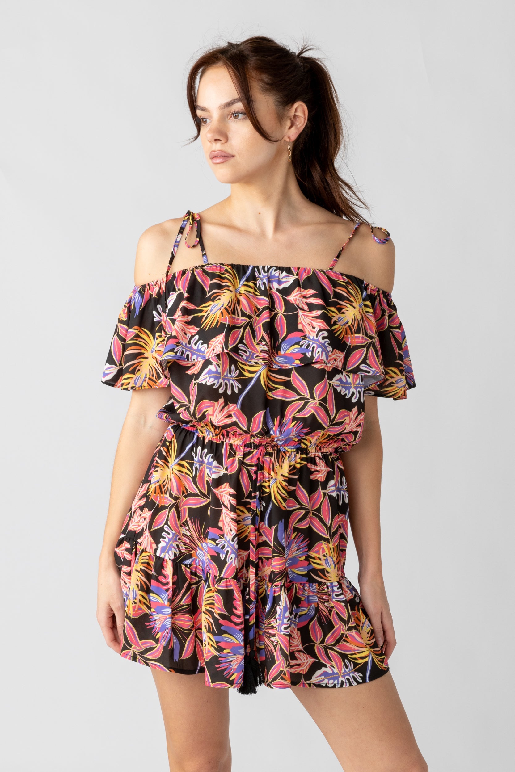 SALE - Cora Printed Ruffle Romper