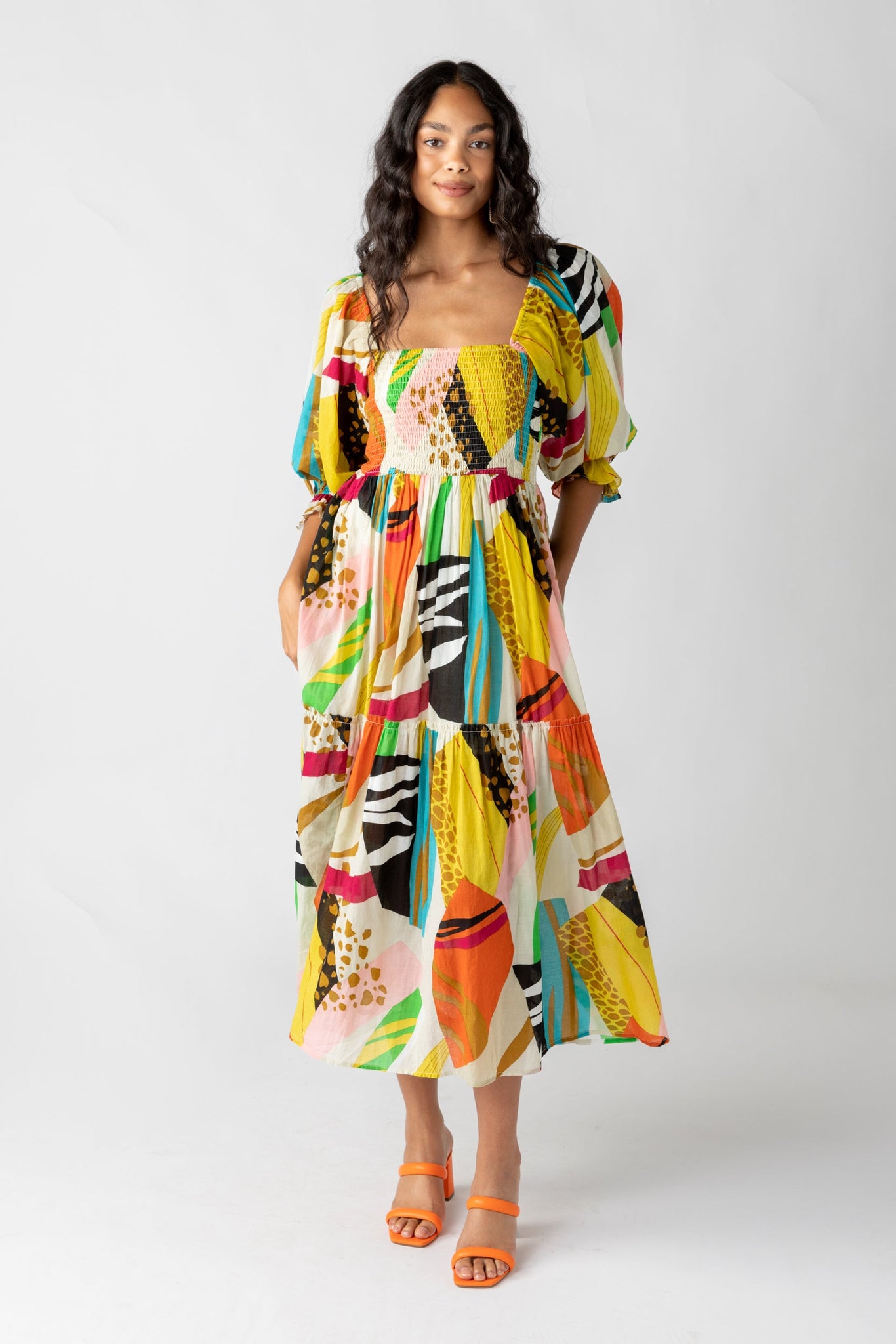 Deanna Abstract Printed Maxi Dress