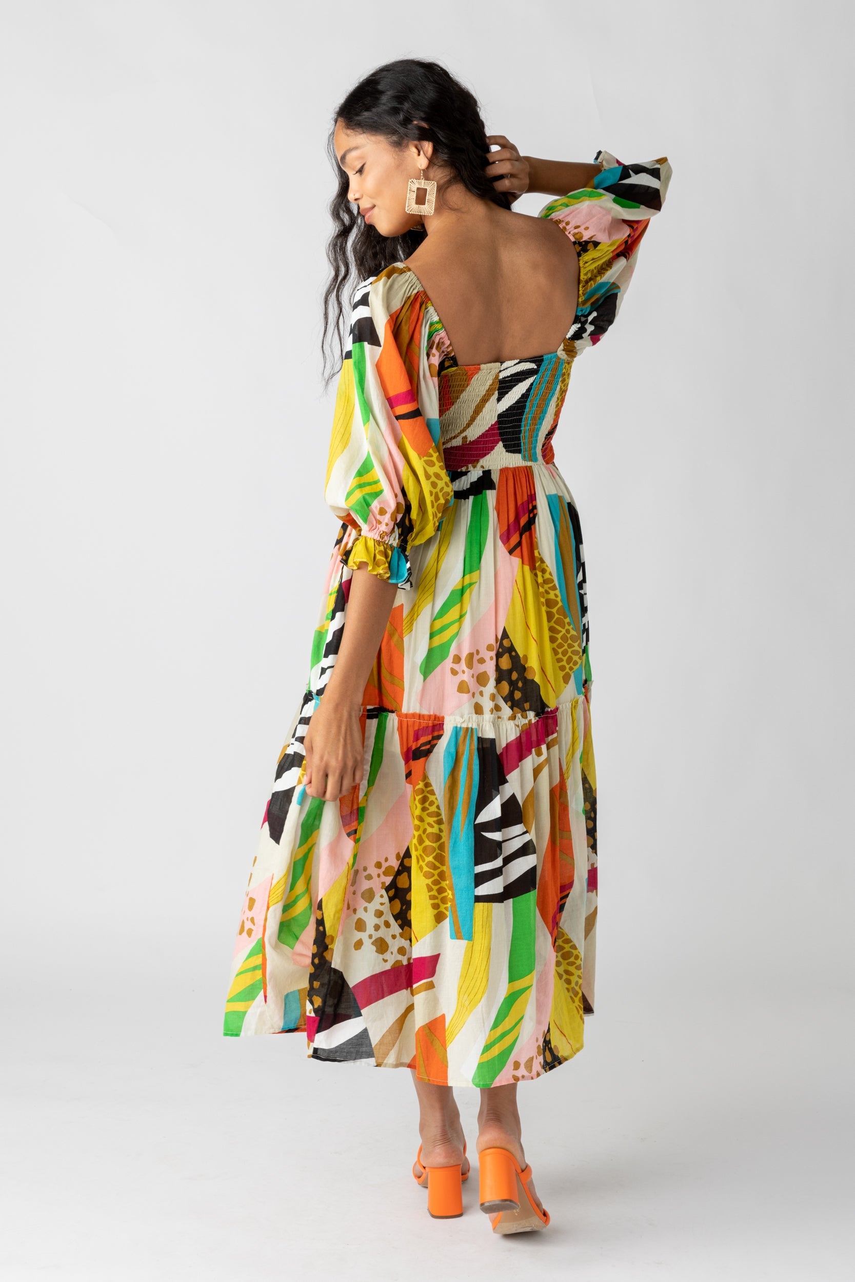 Deanna Abstract Printed Maxi Dress