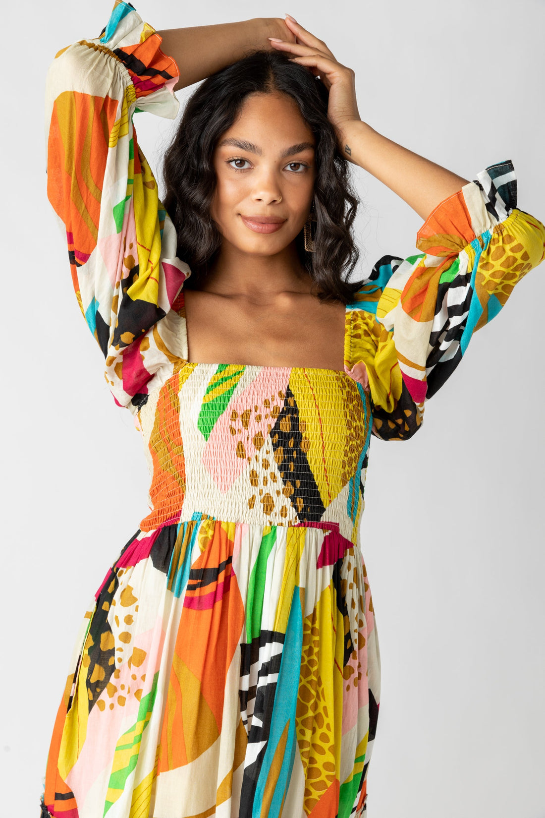 Deanna Abstract Printed Maxi Dress