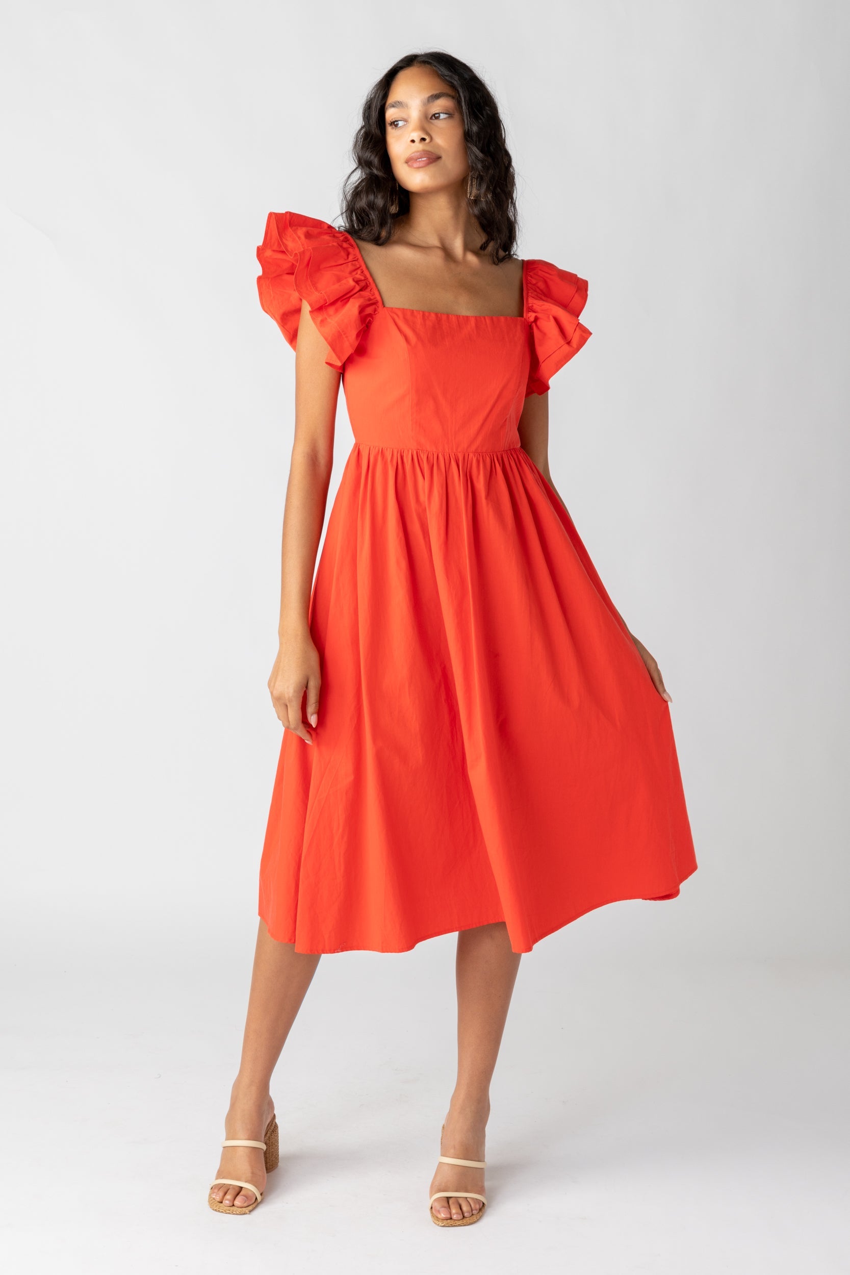 SALE - Esme Flutter Sleeve Midi Dress