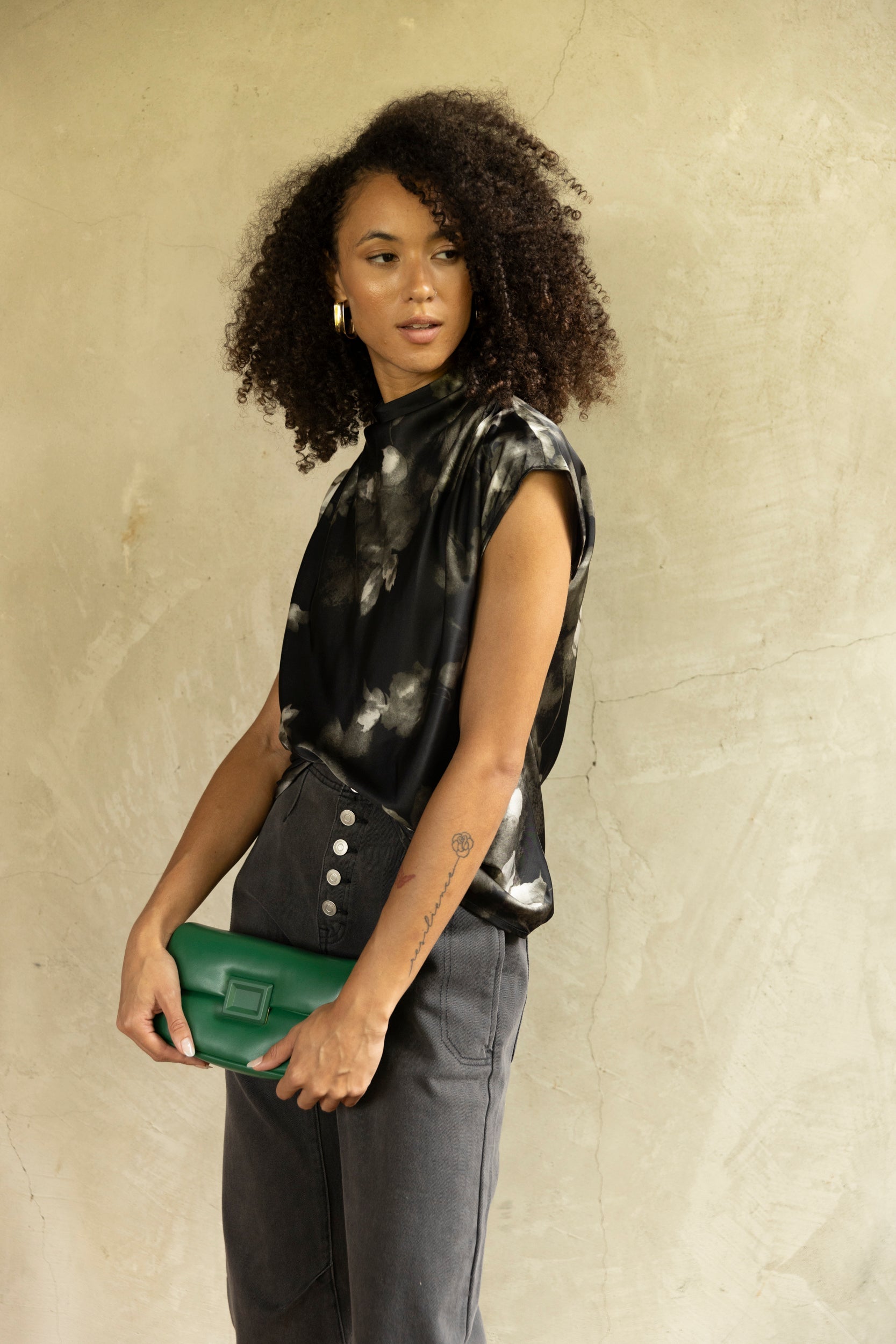 Bradley Printed High Neck Blouse