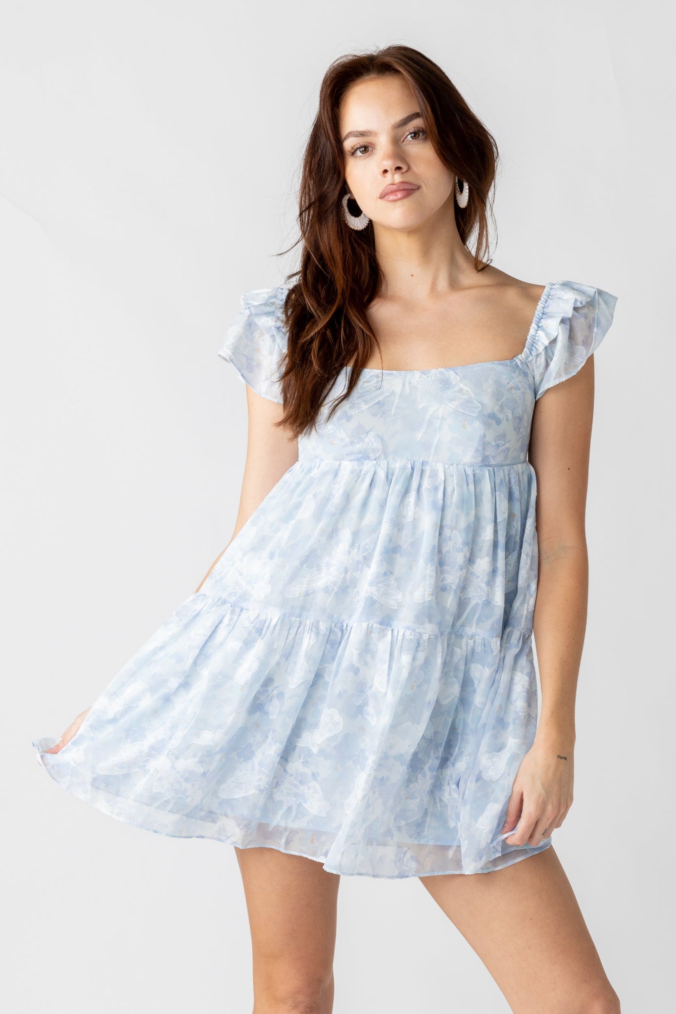SALE - Alanna Flutter Sleeve Mini Dress