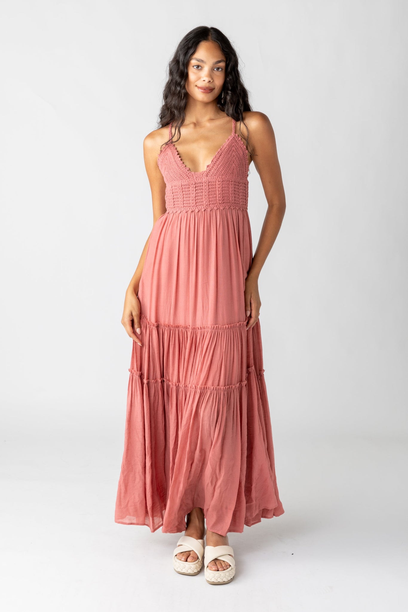 SALE - Carmen Crochet Detail Maxi Dress