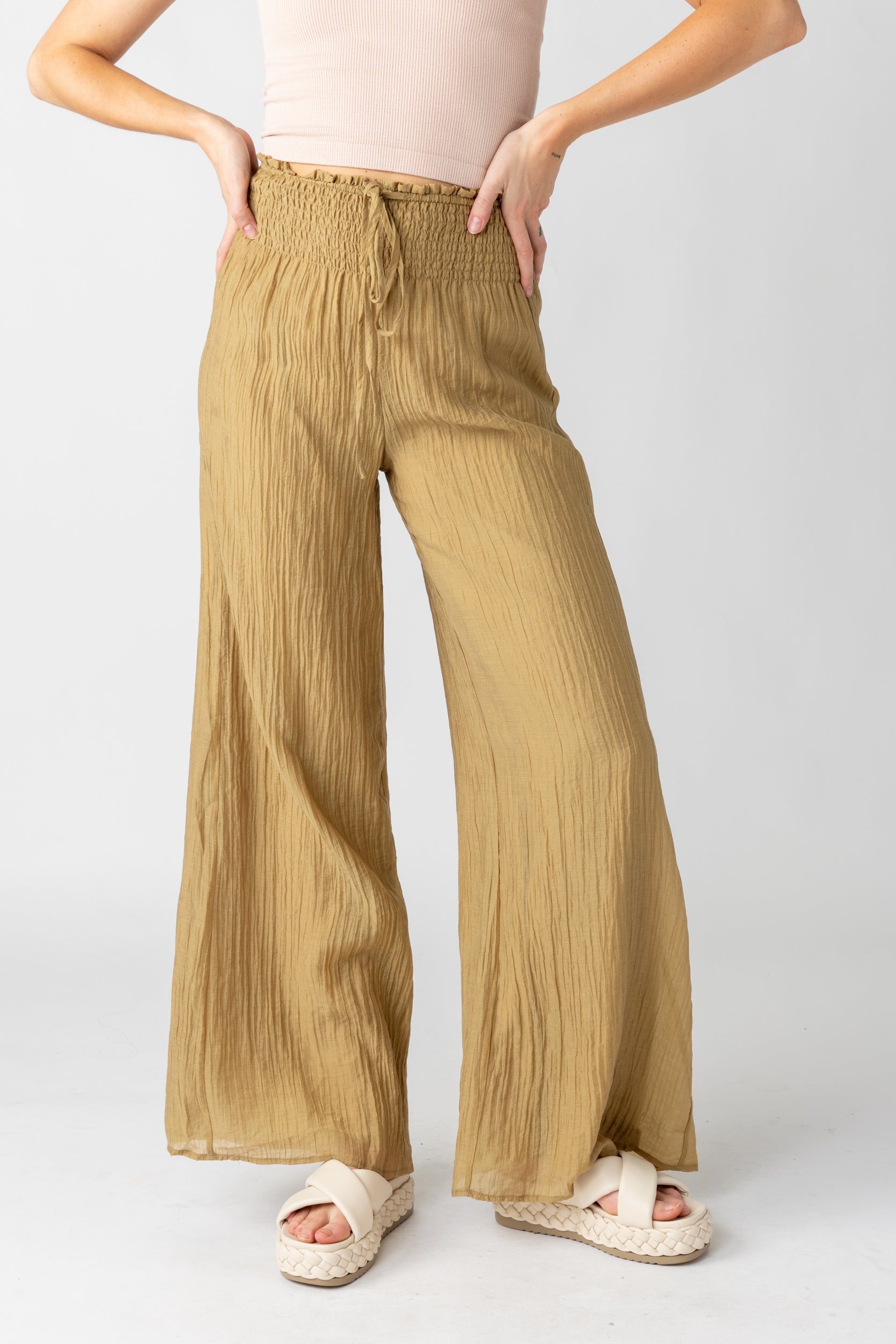 SALE - Cassie Ripple Smocked Waist Pants