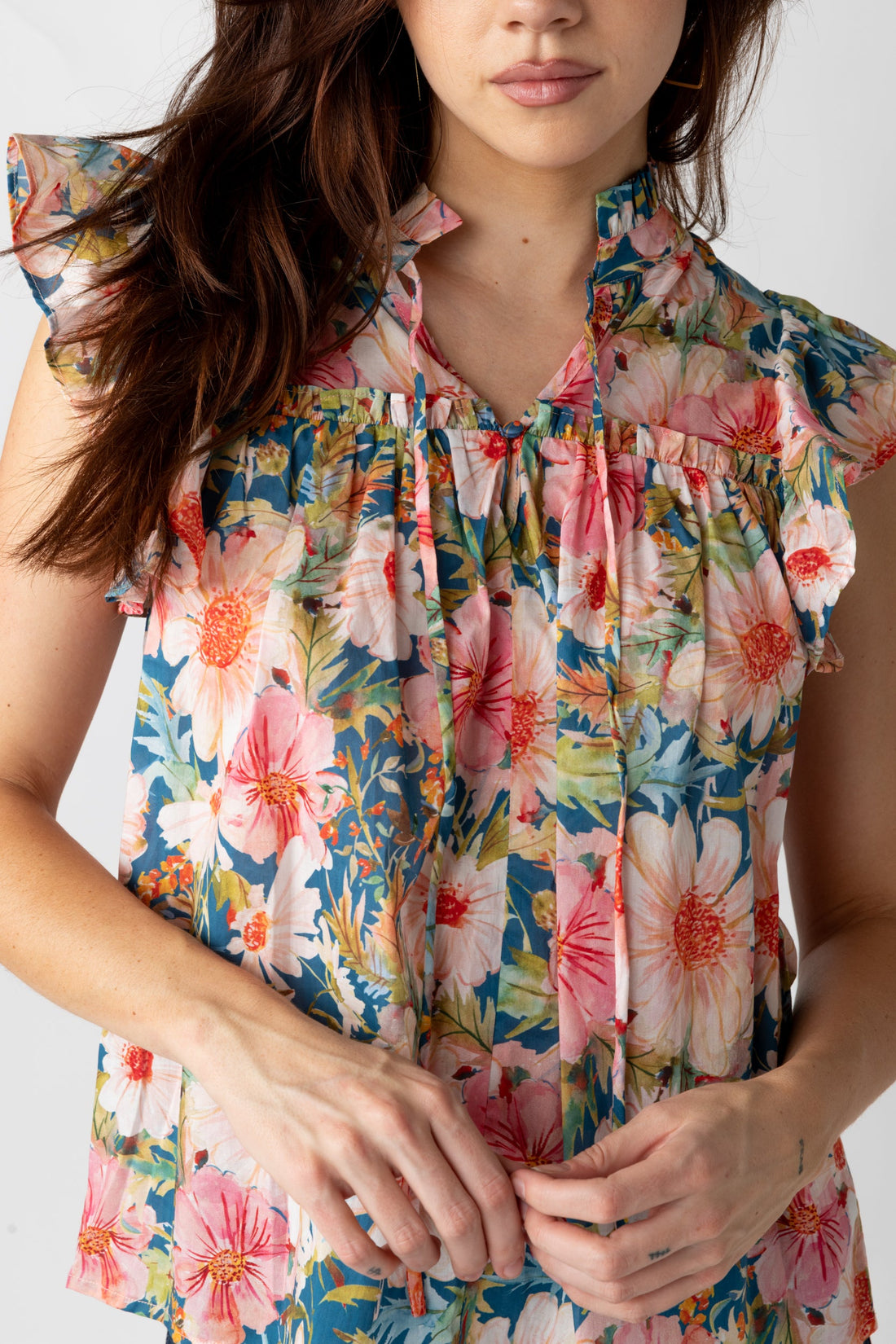 SALE - Gibbs Floral Short Sleeve Blouse