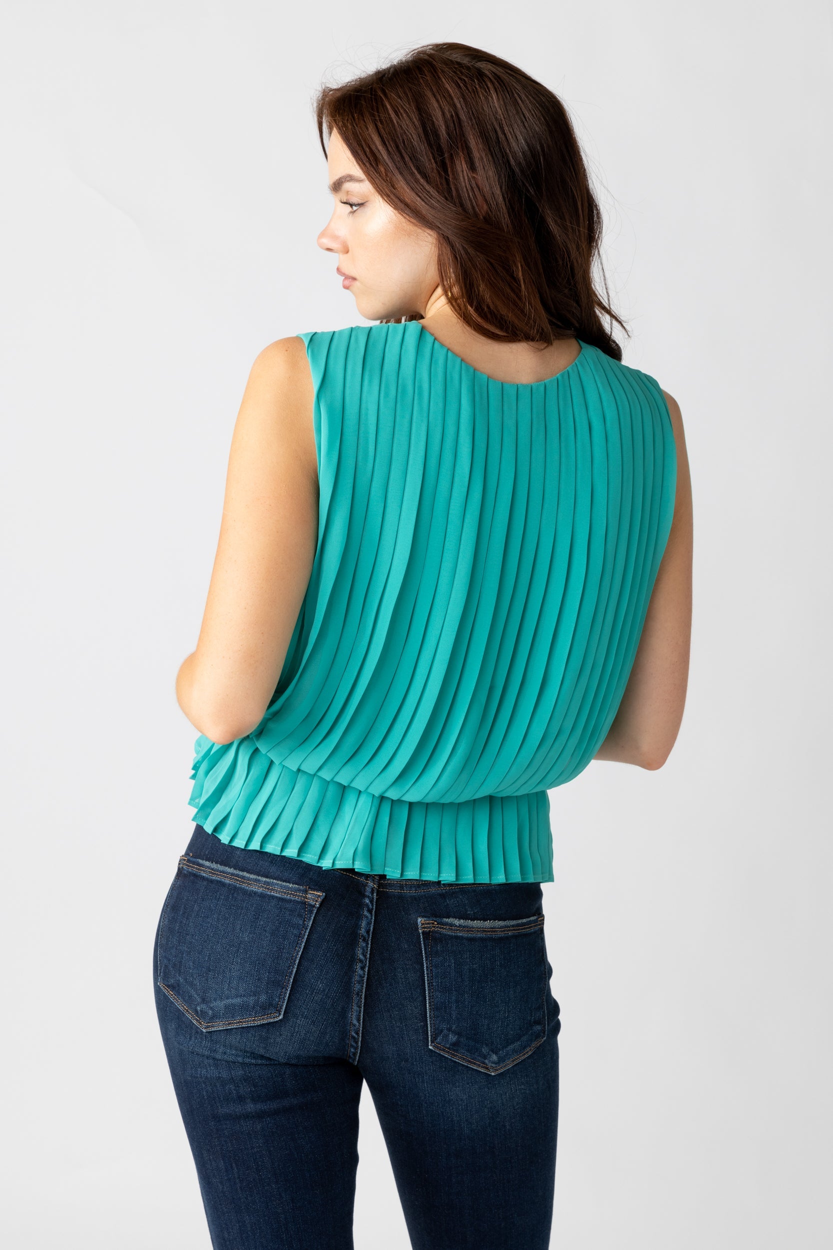 SALE - Darcey Pleated Sleeveless Blouse