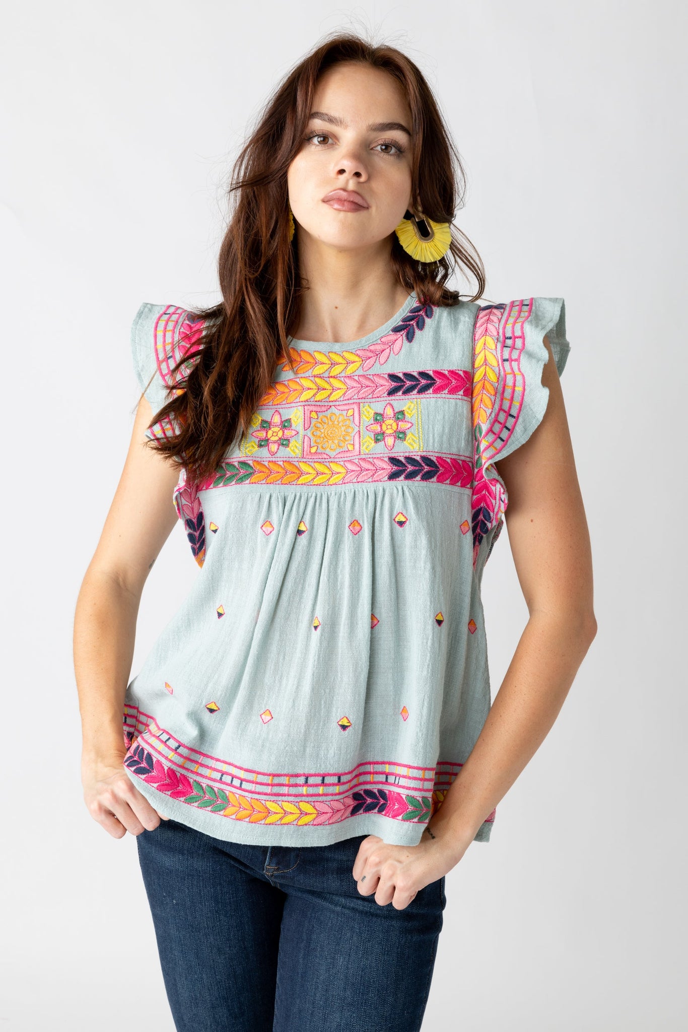 Celia Embroidered Top