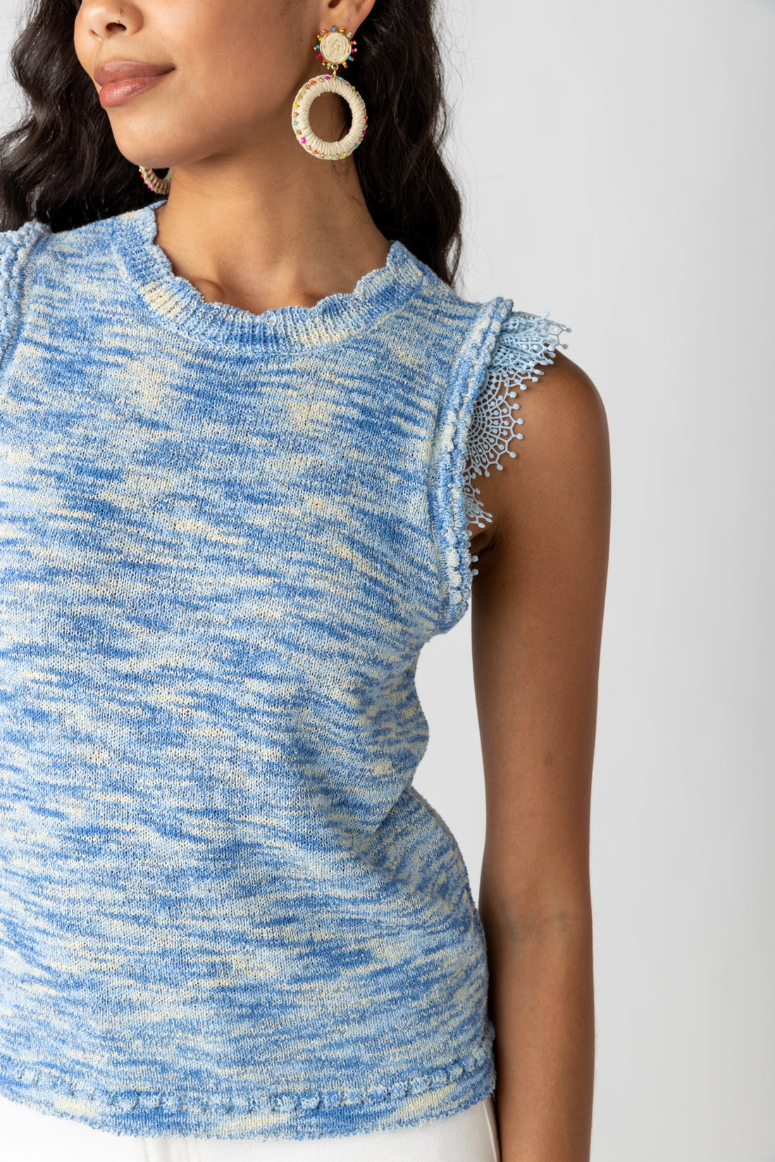 SALE - August Lace Trim Sweater Top