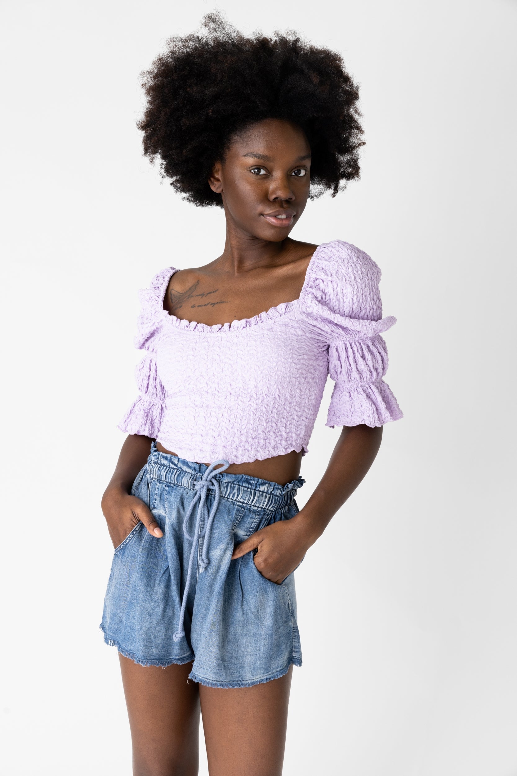 SALE - Dallas Square Neck Crinkle Top