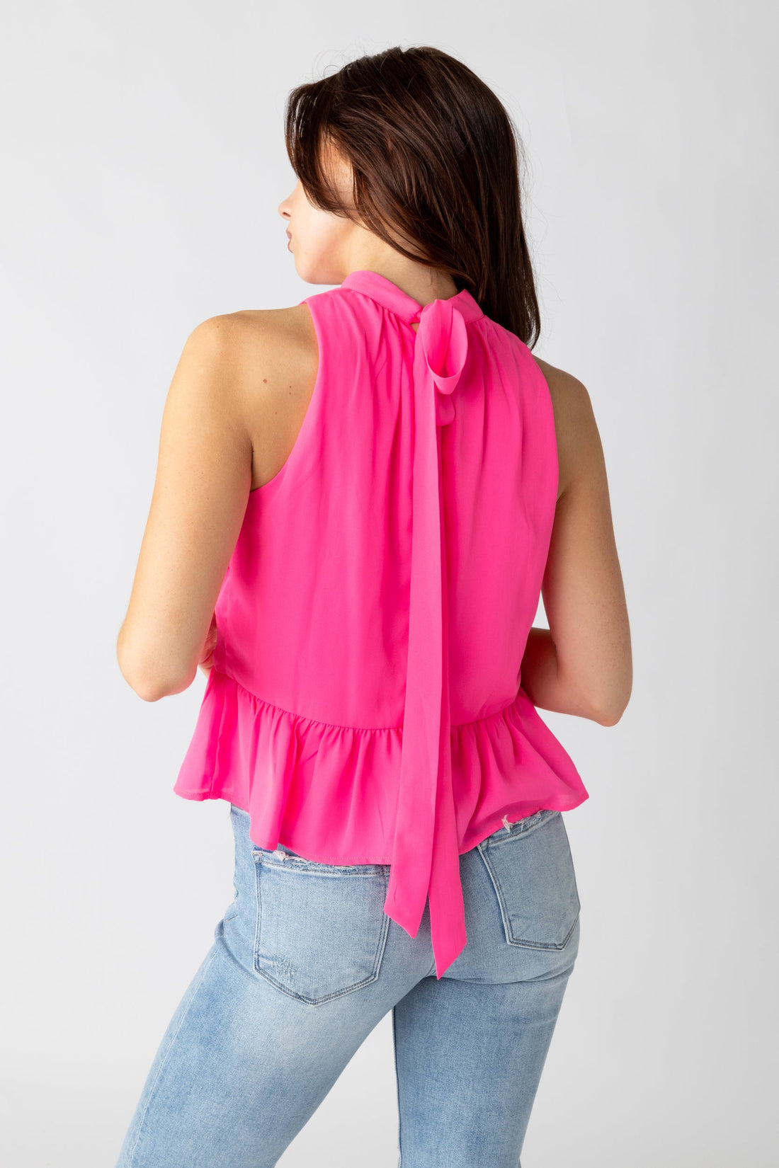 SALE - Charlotte High Neck Peplum Top