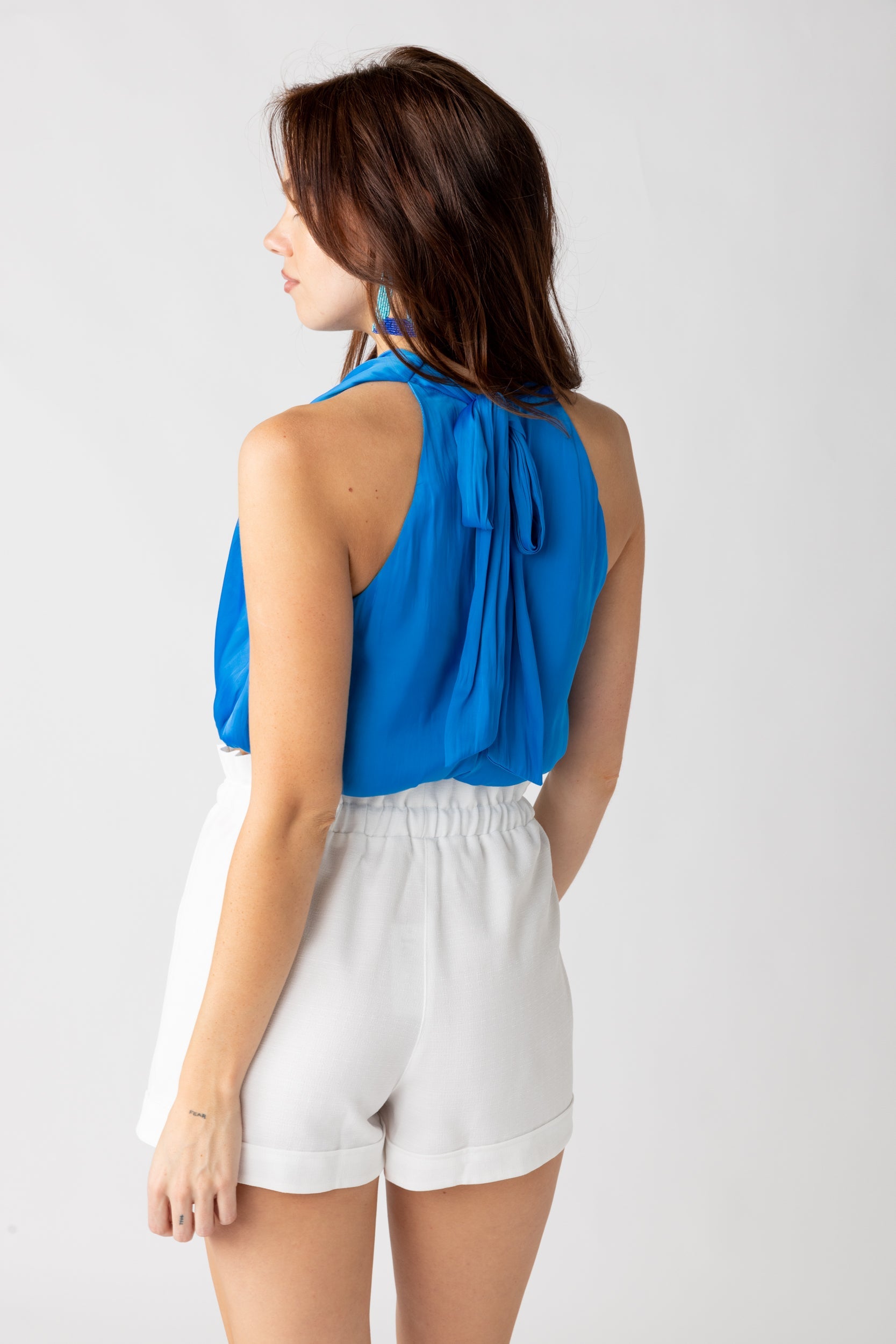 SALE - Lilia Cowl Neck Bubble Hem Blouse