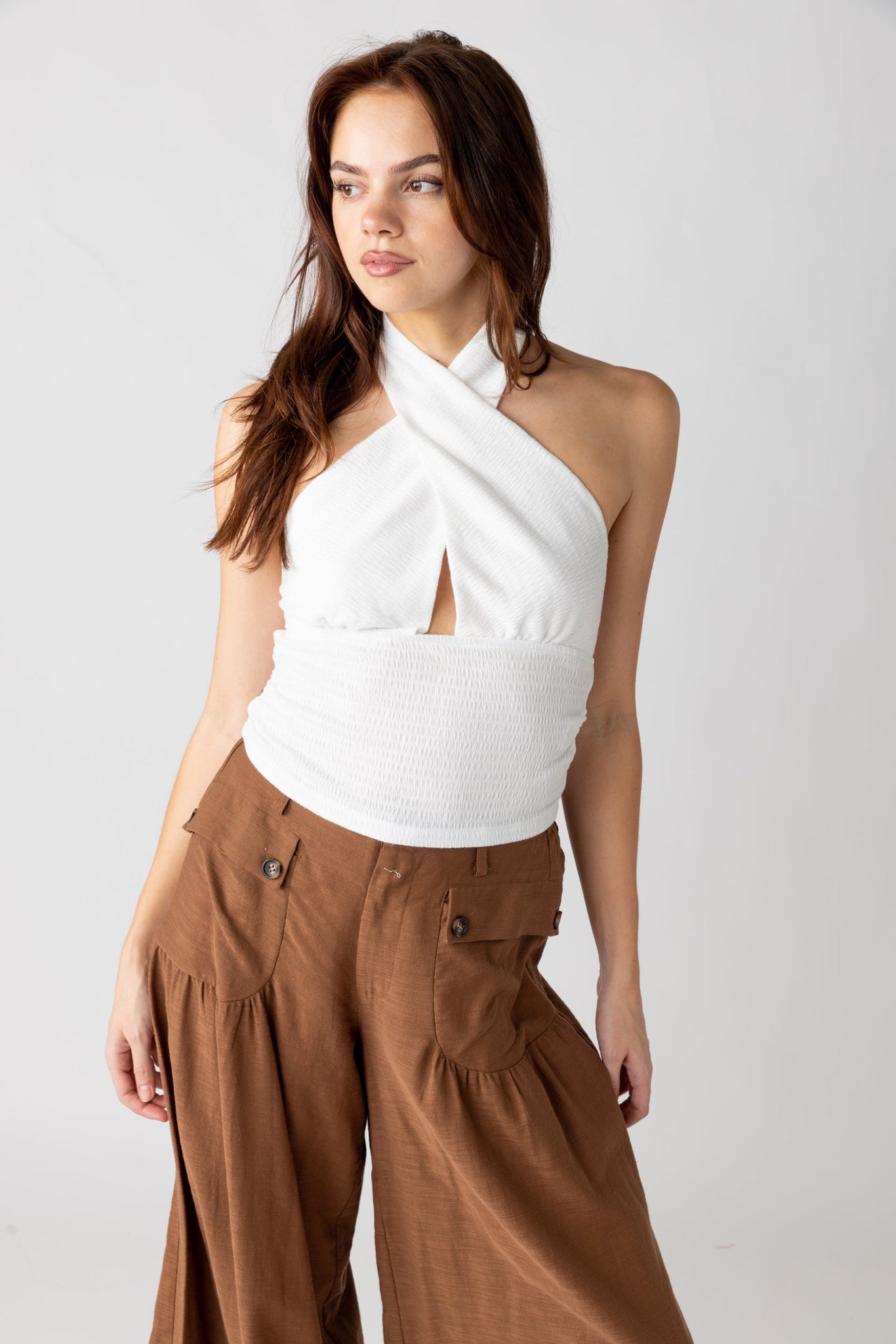 SALE- Celia Cross Over Halter Top