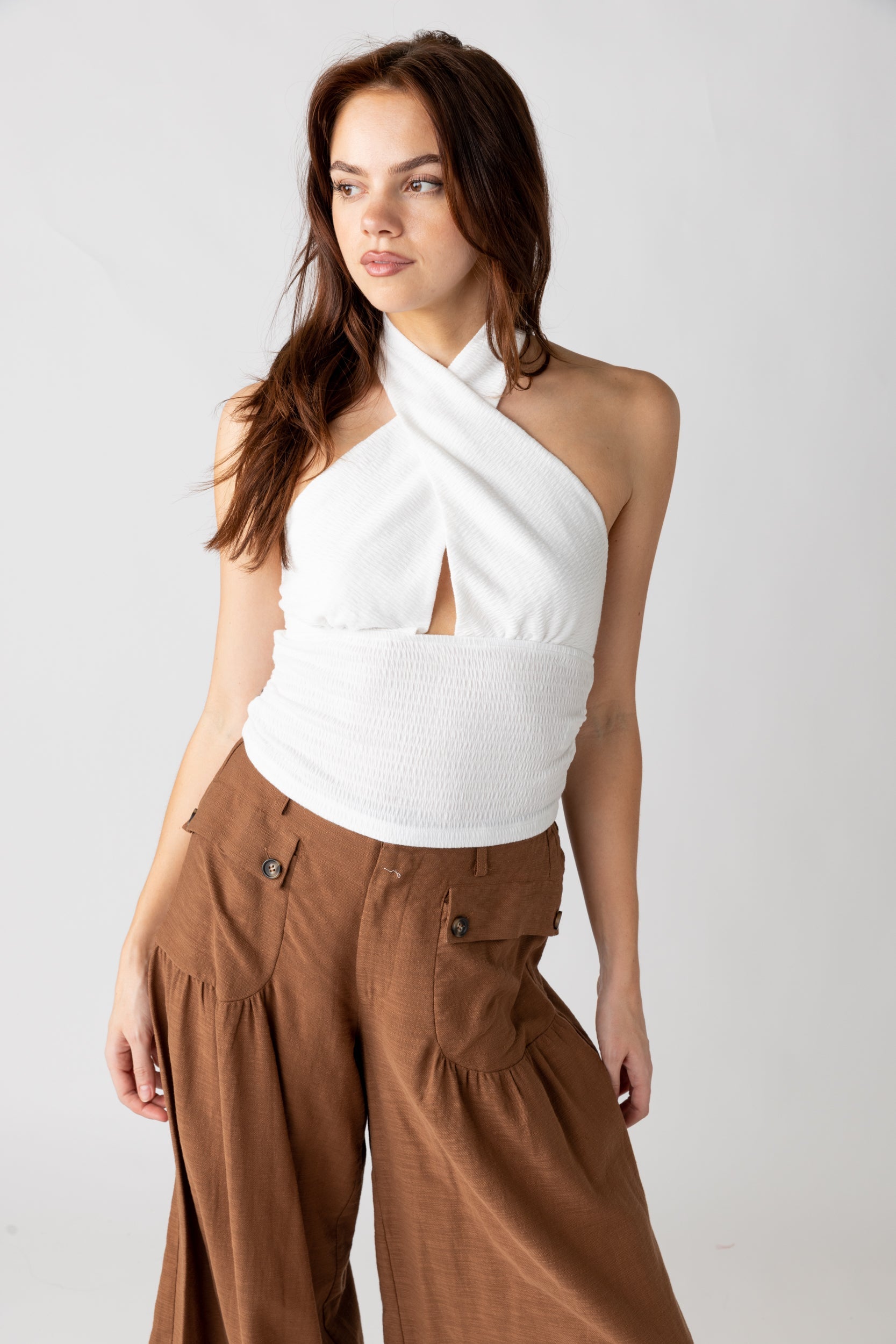 SALE- Celia Cross Over Halter Top