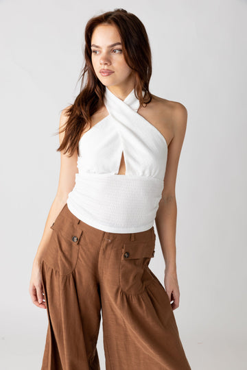 SALE- Celia Cross Over Halter Top