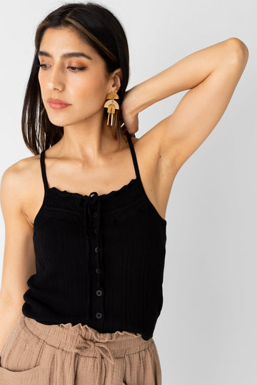 SALE - Vanessa Crochet Trim Knit Cami