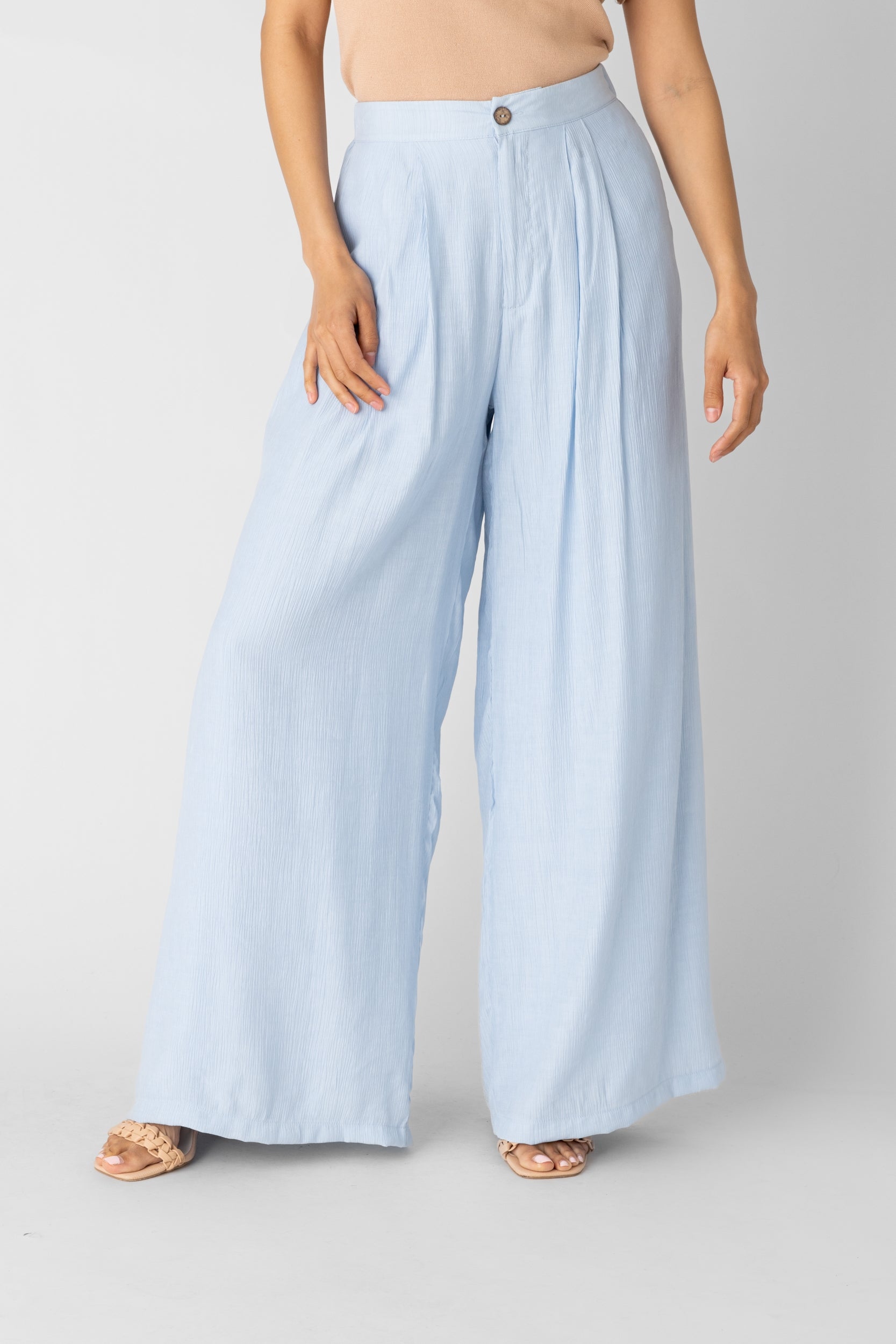 SALE - Holly Crinkle Pleat Wide Leg Pant