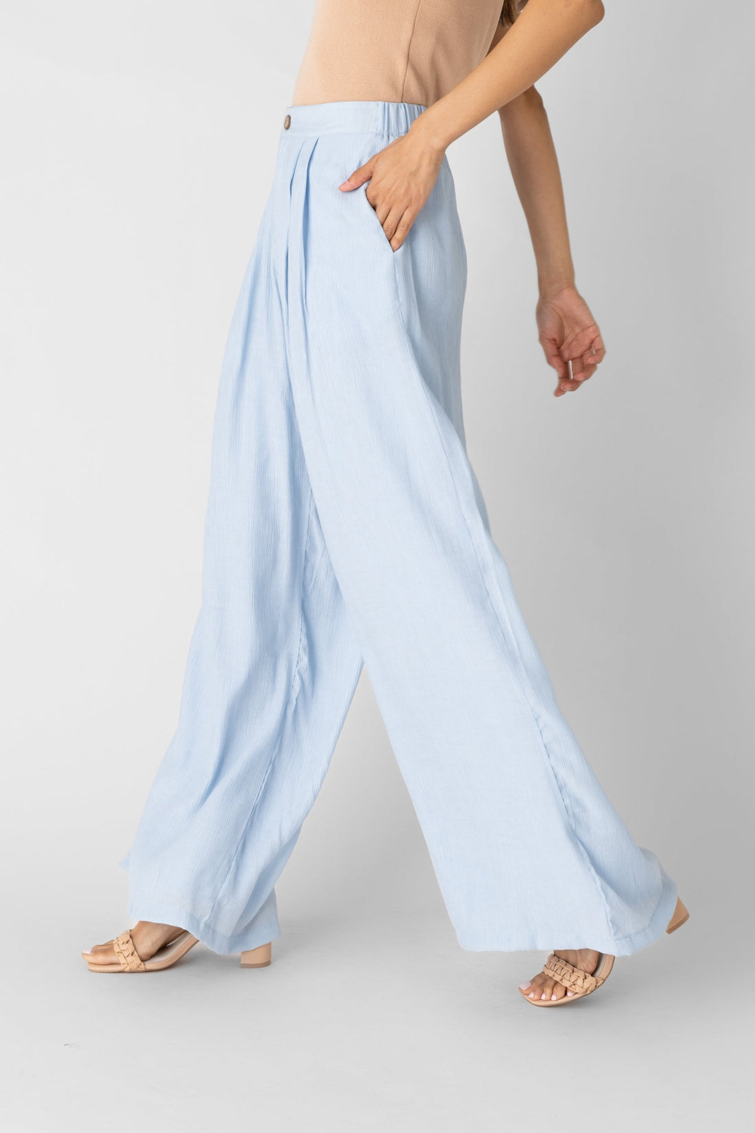 SALE - Holly Crinkle Pleat Wide Leg Pant