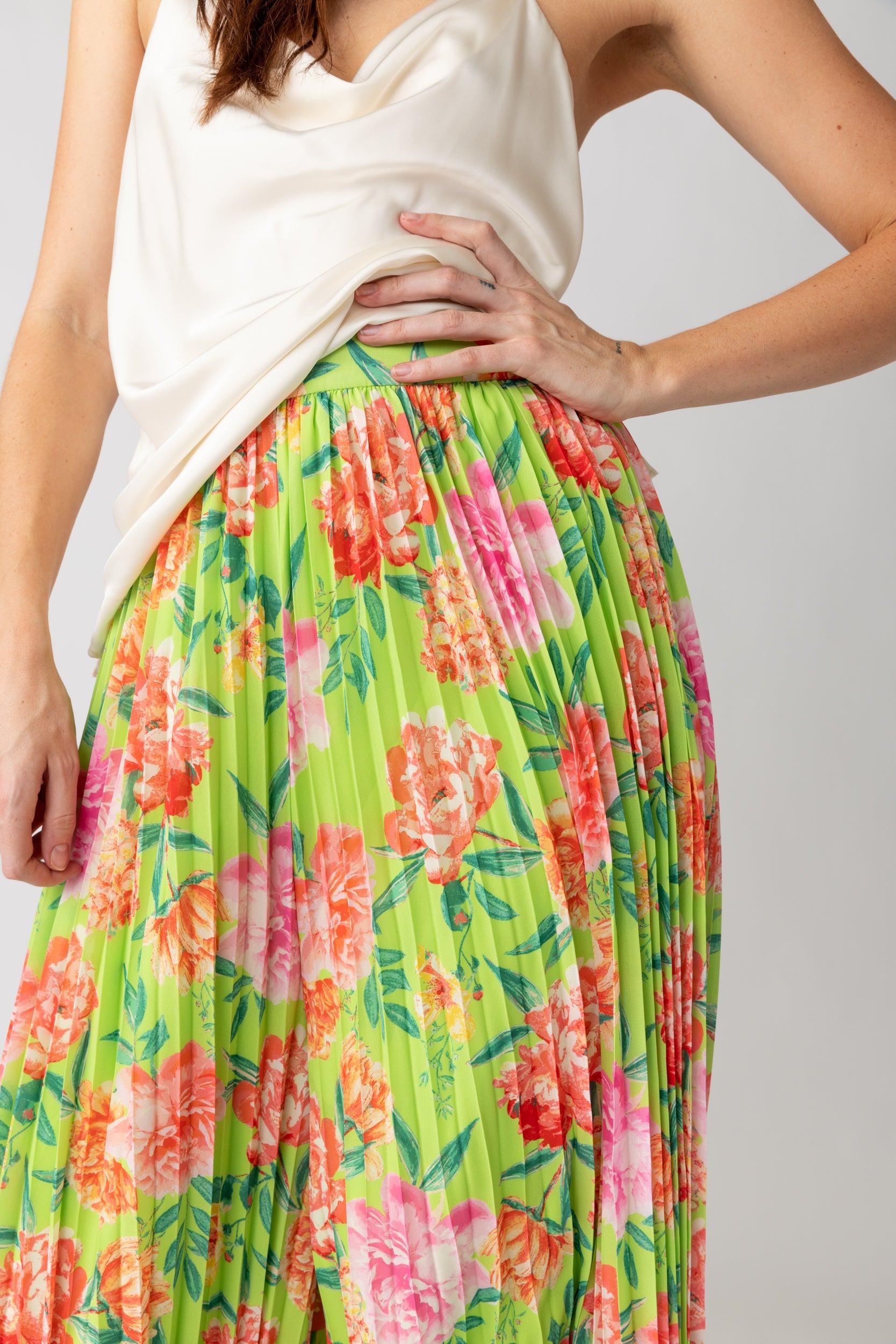 Sanchez Pleated Floral Print Pants
