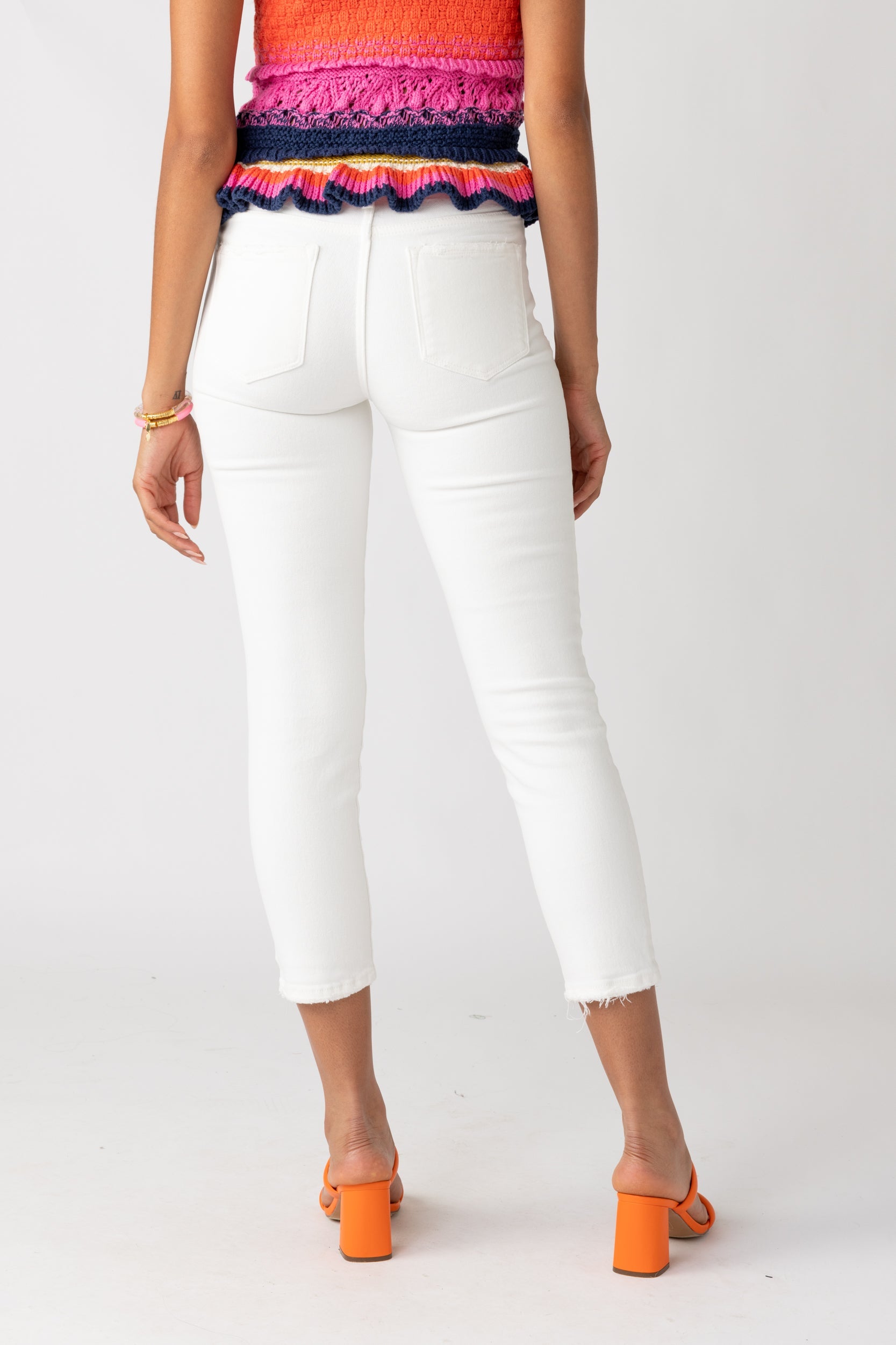 Clover Button Front Straight Leg Jeans