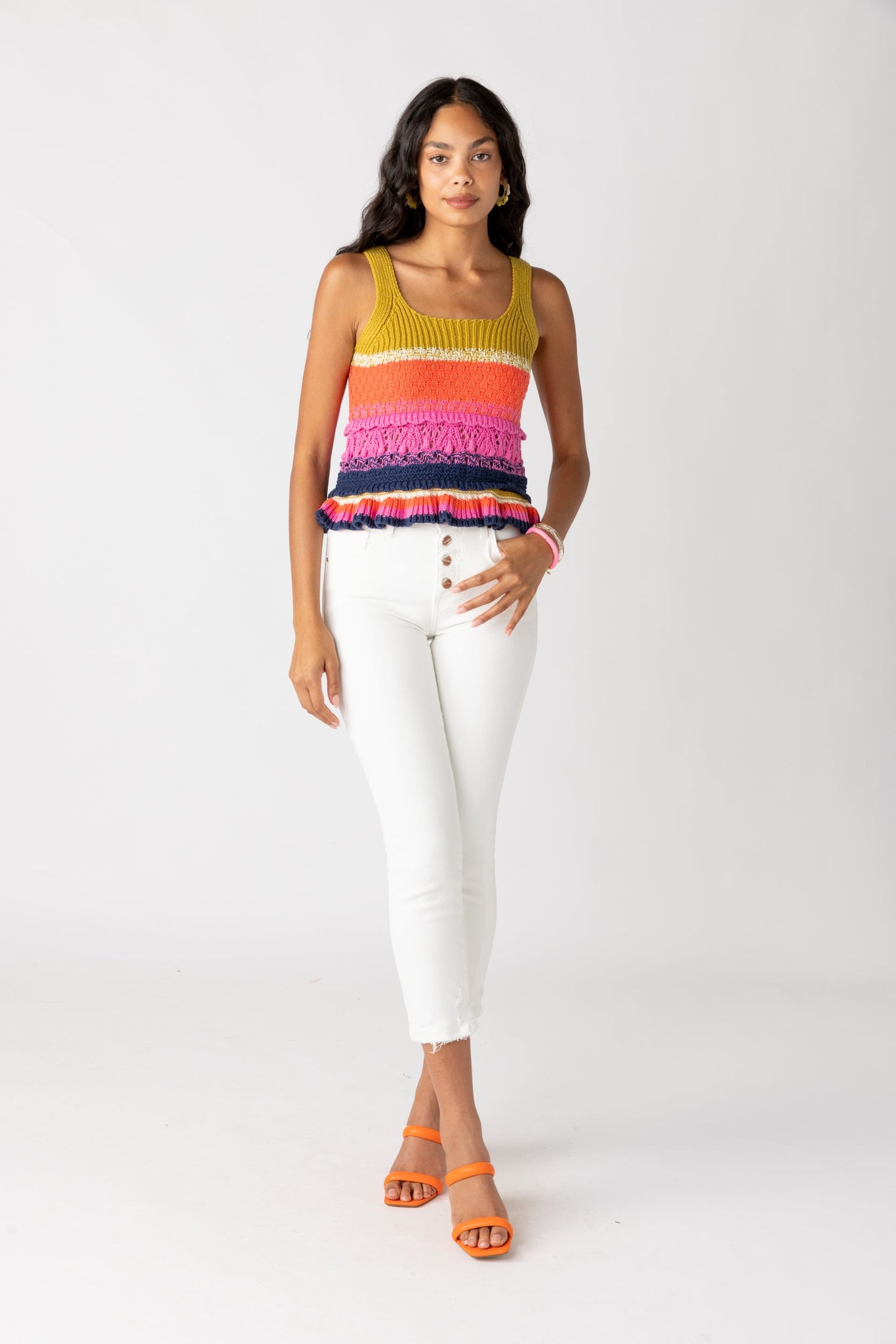 Clover Button Front Straight Leg Jeans