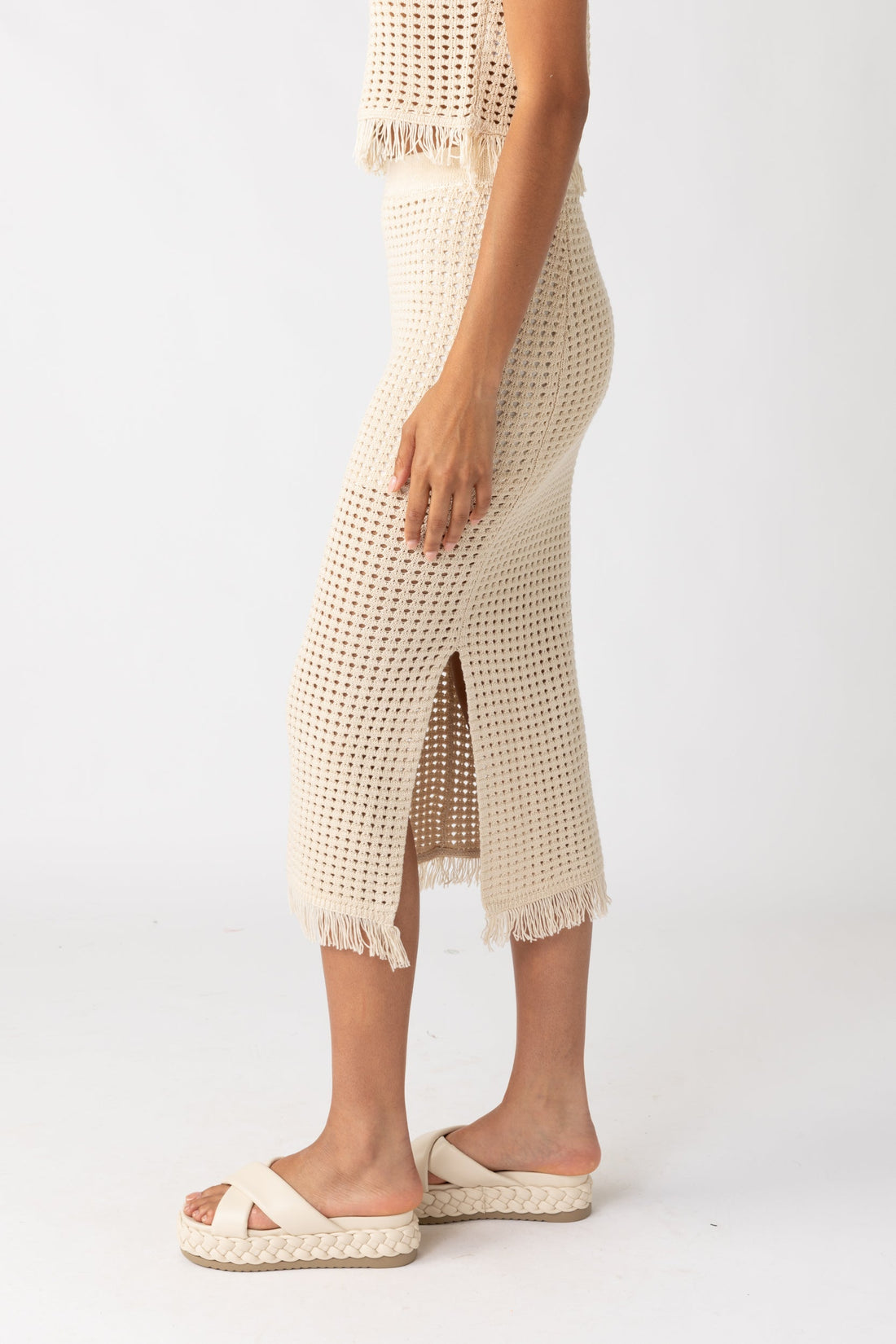 SALE - Luna Crochet Fringe Midi Skirt